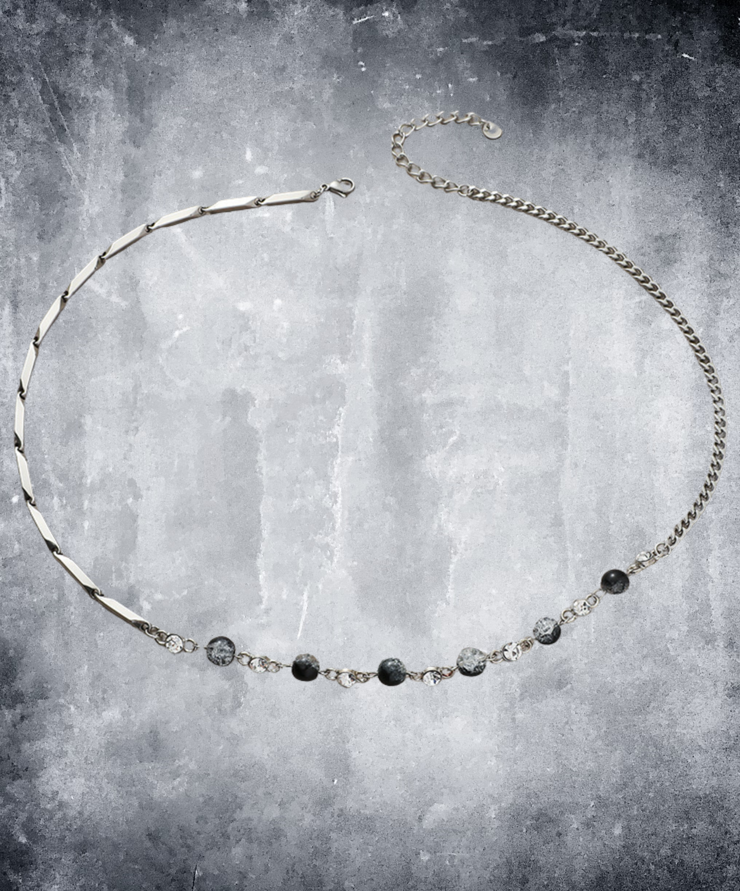 black clear beads necklace EN2514
