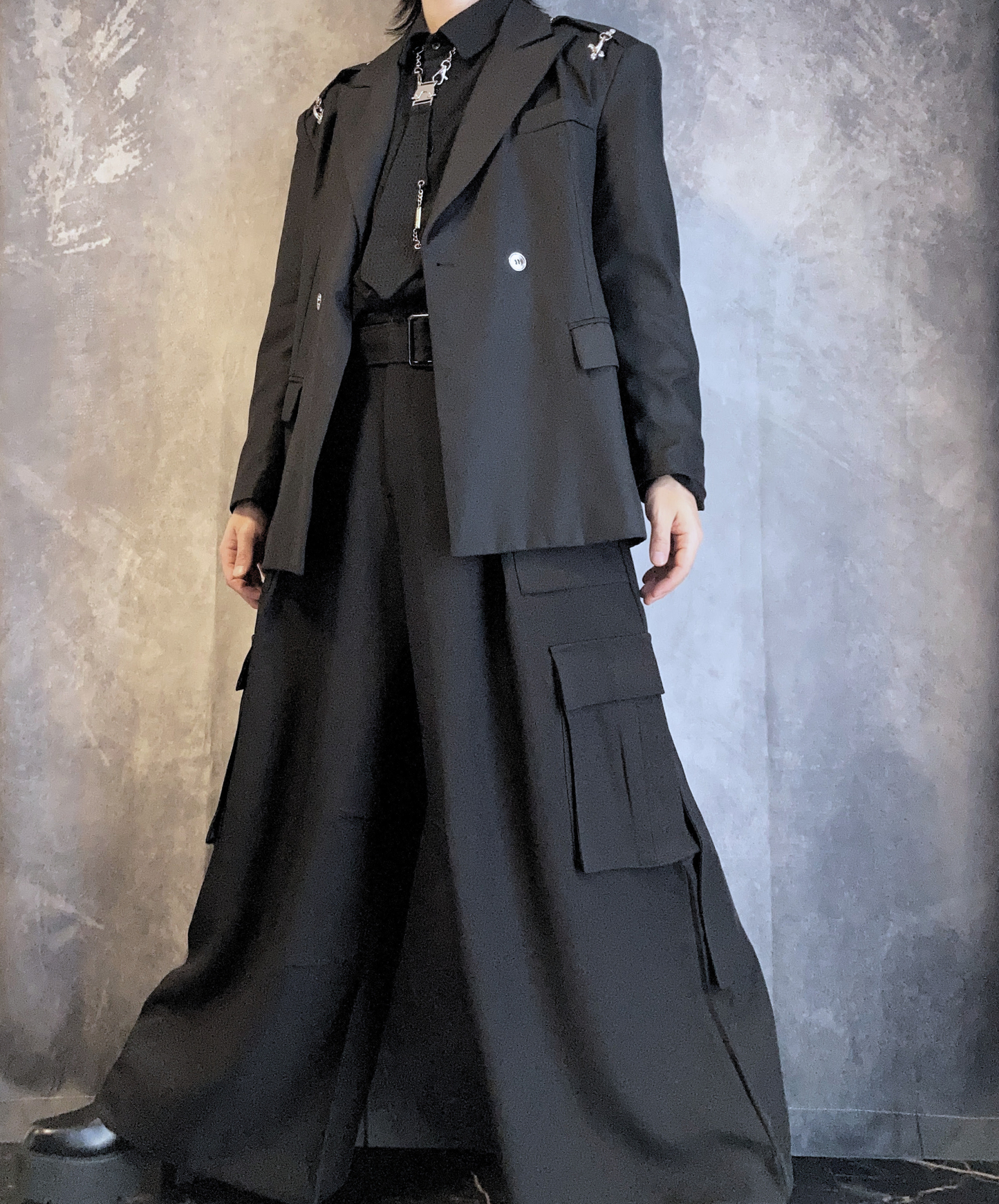 【style82】dark mode outfit set EN2553（jacket + shirt + pants set）