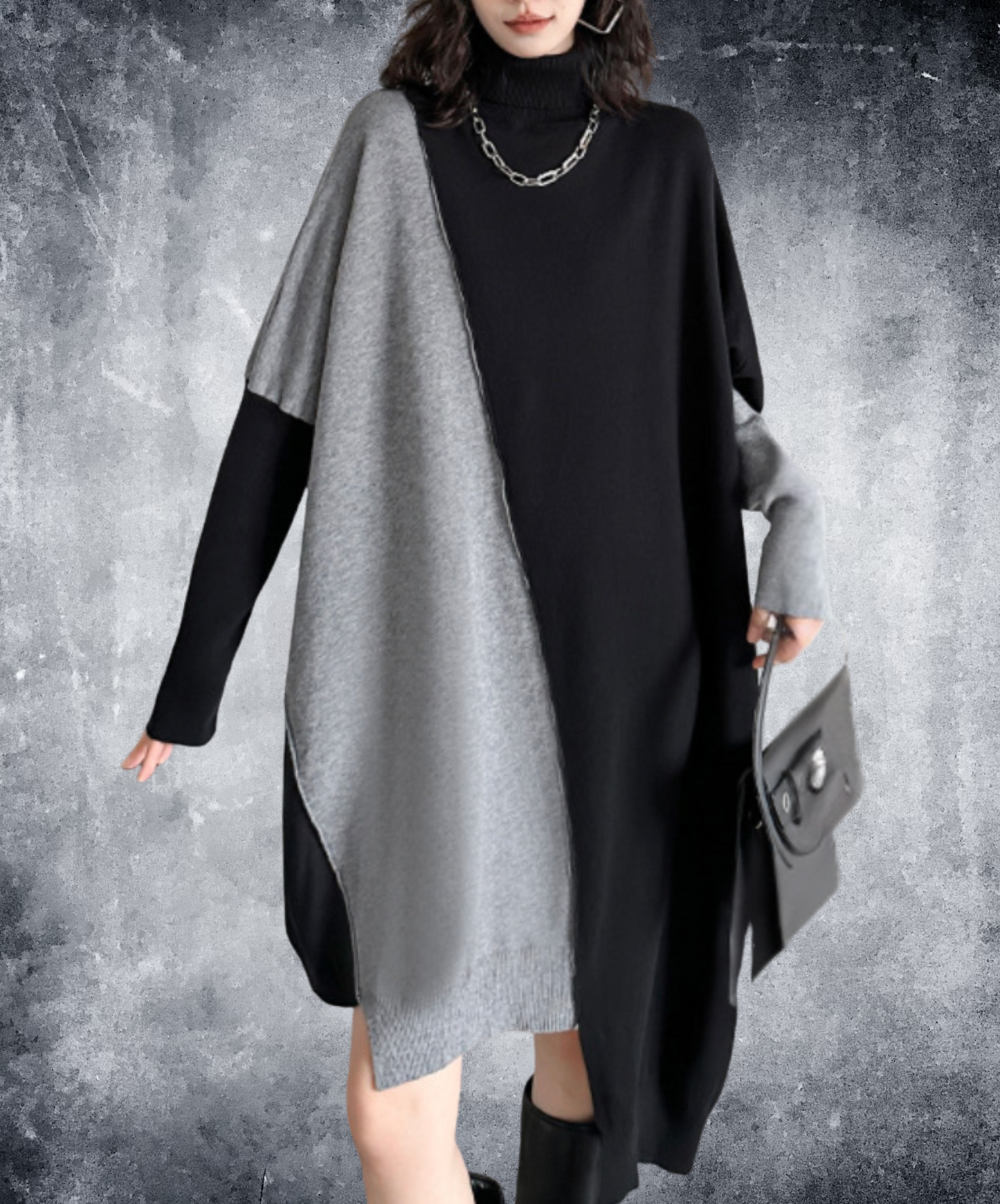 asymmetric two-tone sweatshirt EN2585