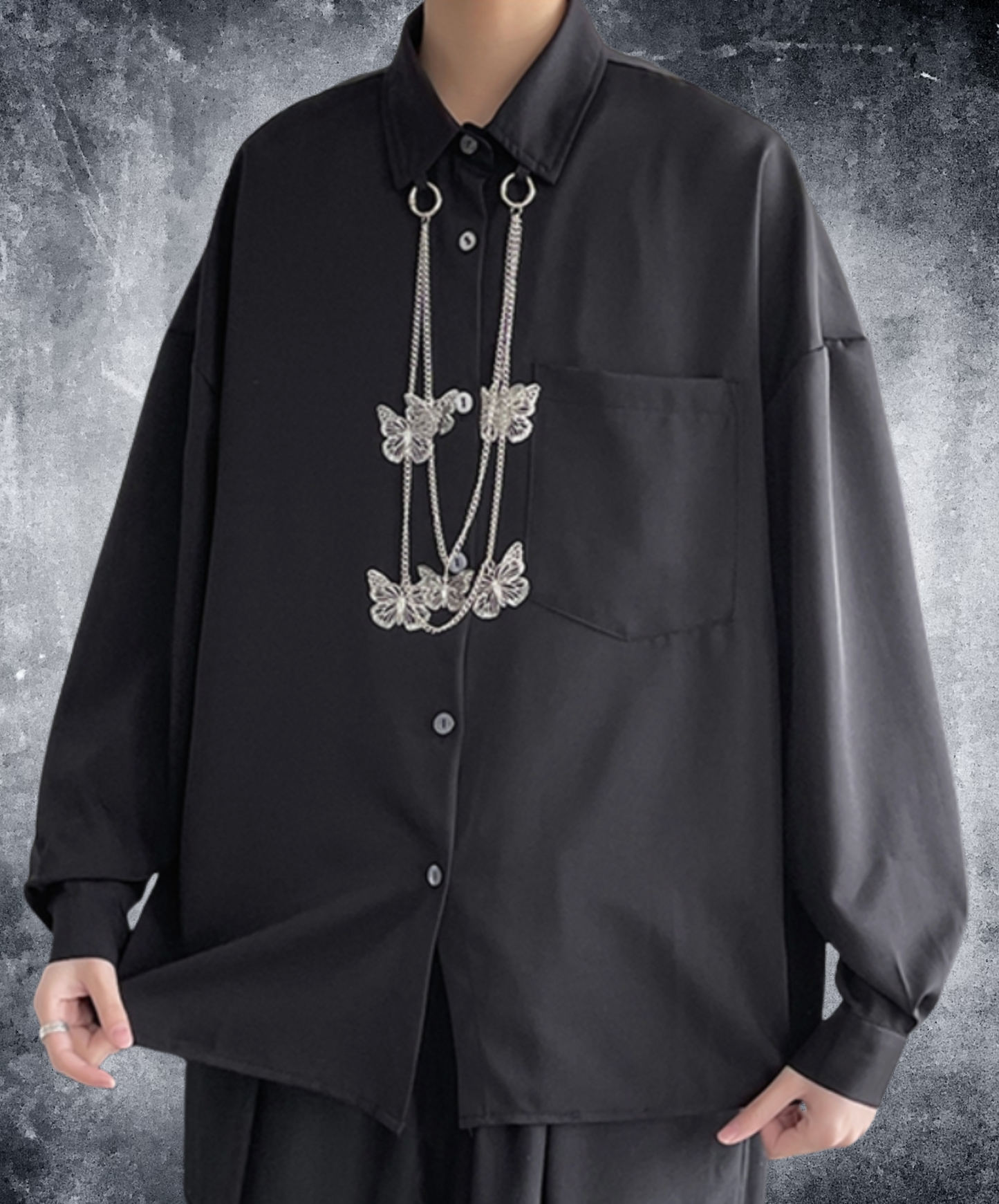 with butterfly pendant shirt EN2421
