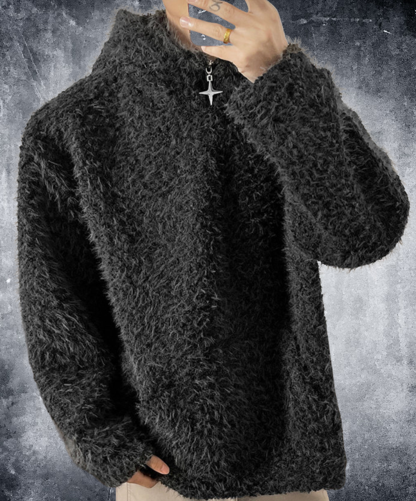 hooded turtleneck sweater EN2605