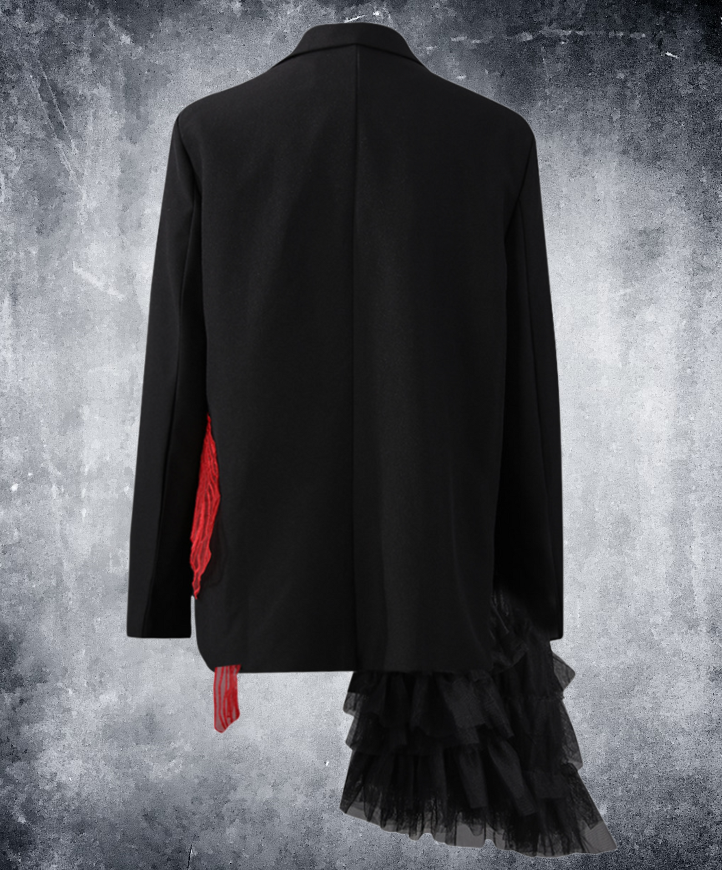 deep red goldfish motif jacket EN2333