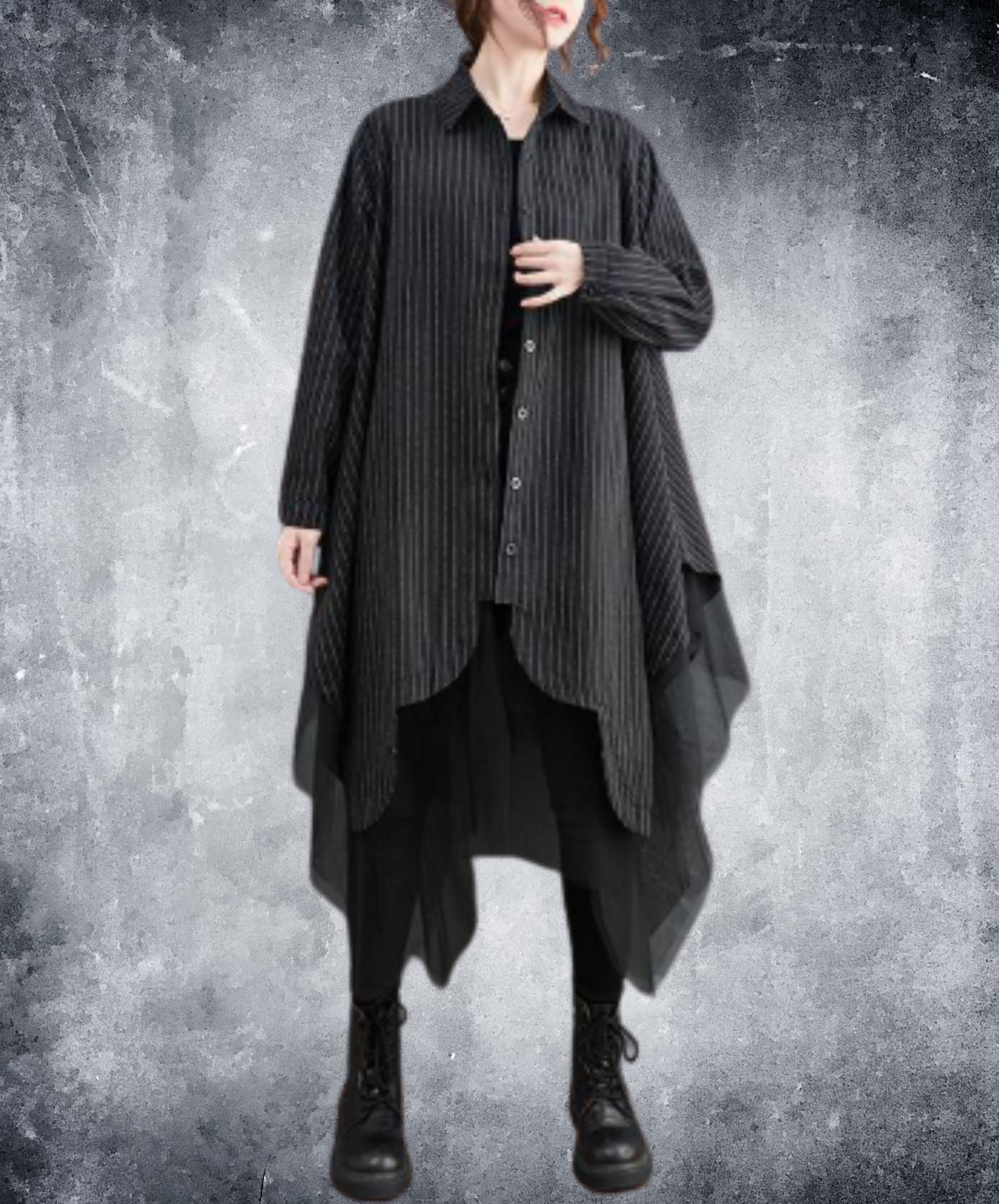 scalloped tulle long shirt EN3097