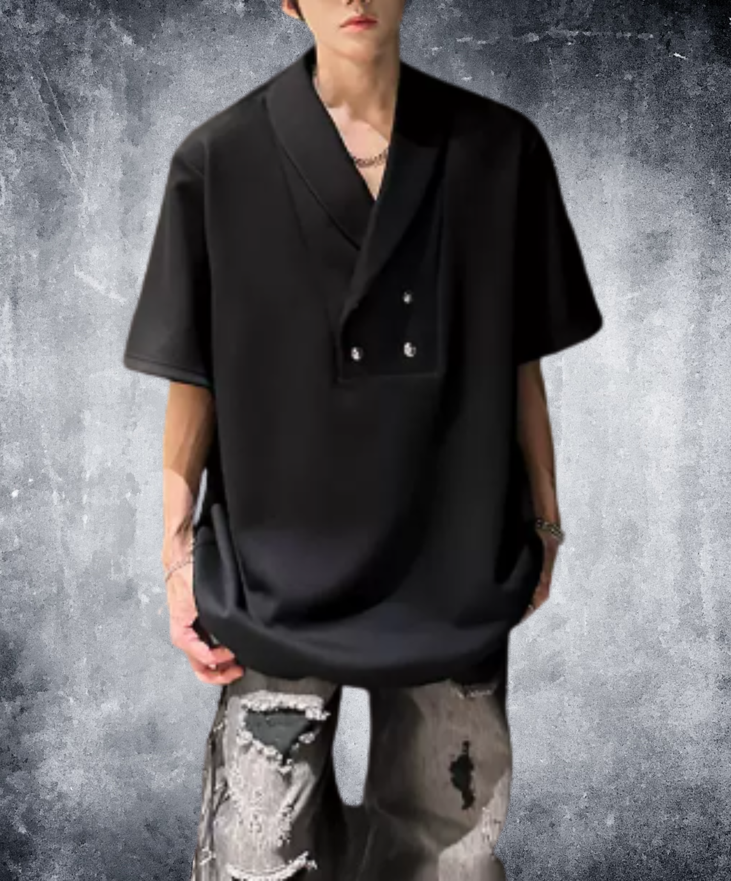 v-neck with stud embellishment t-shirt EN3033