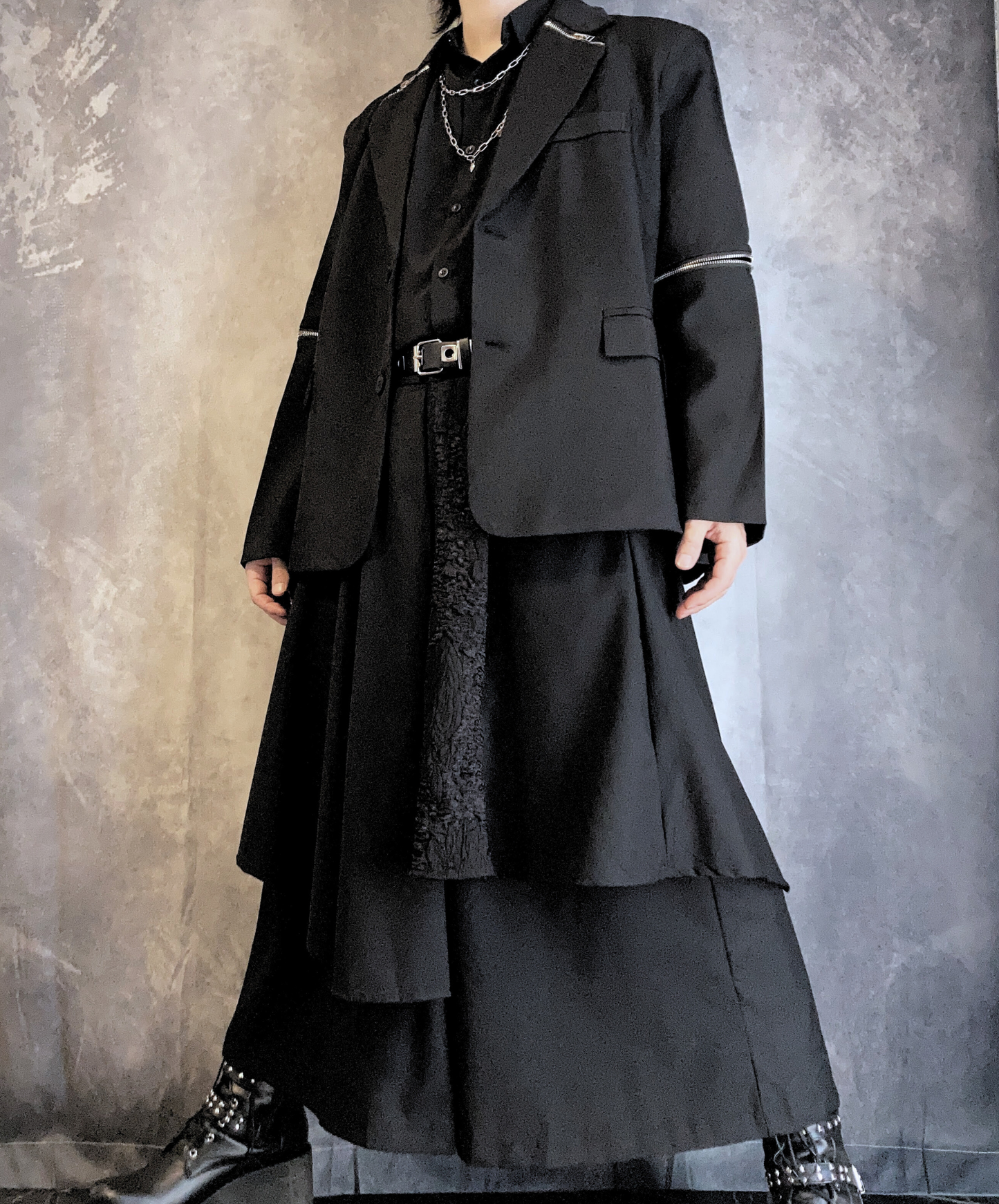 【style80】dark mode outfit set EN2536（jacket + shirt + pants set）