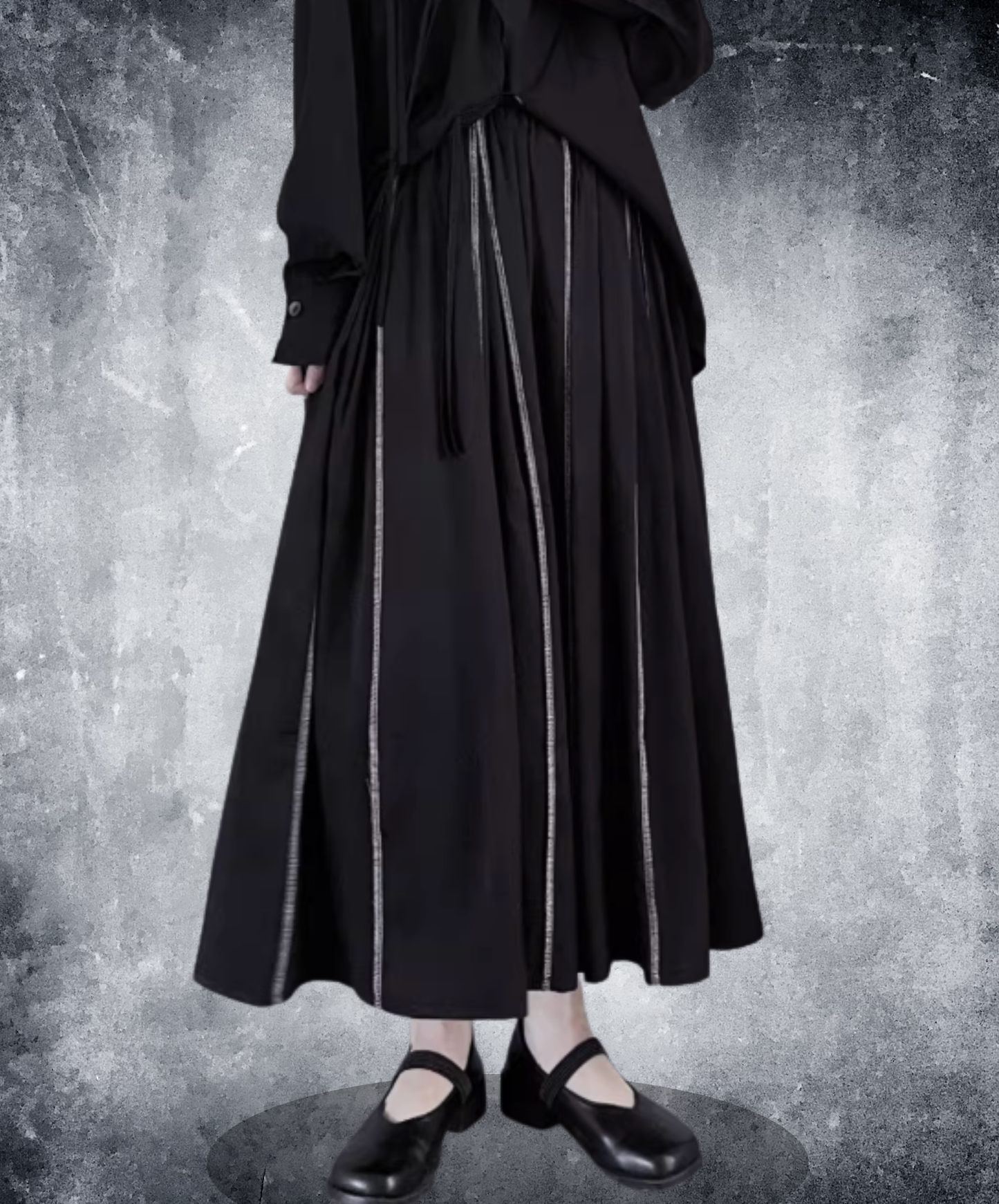 dark rock stitch stripes skirt EN2829