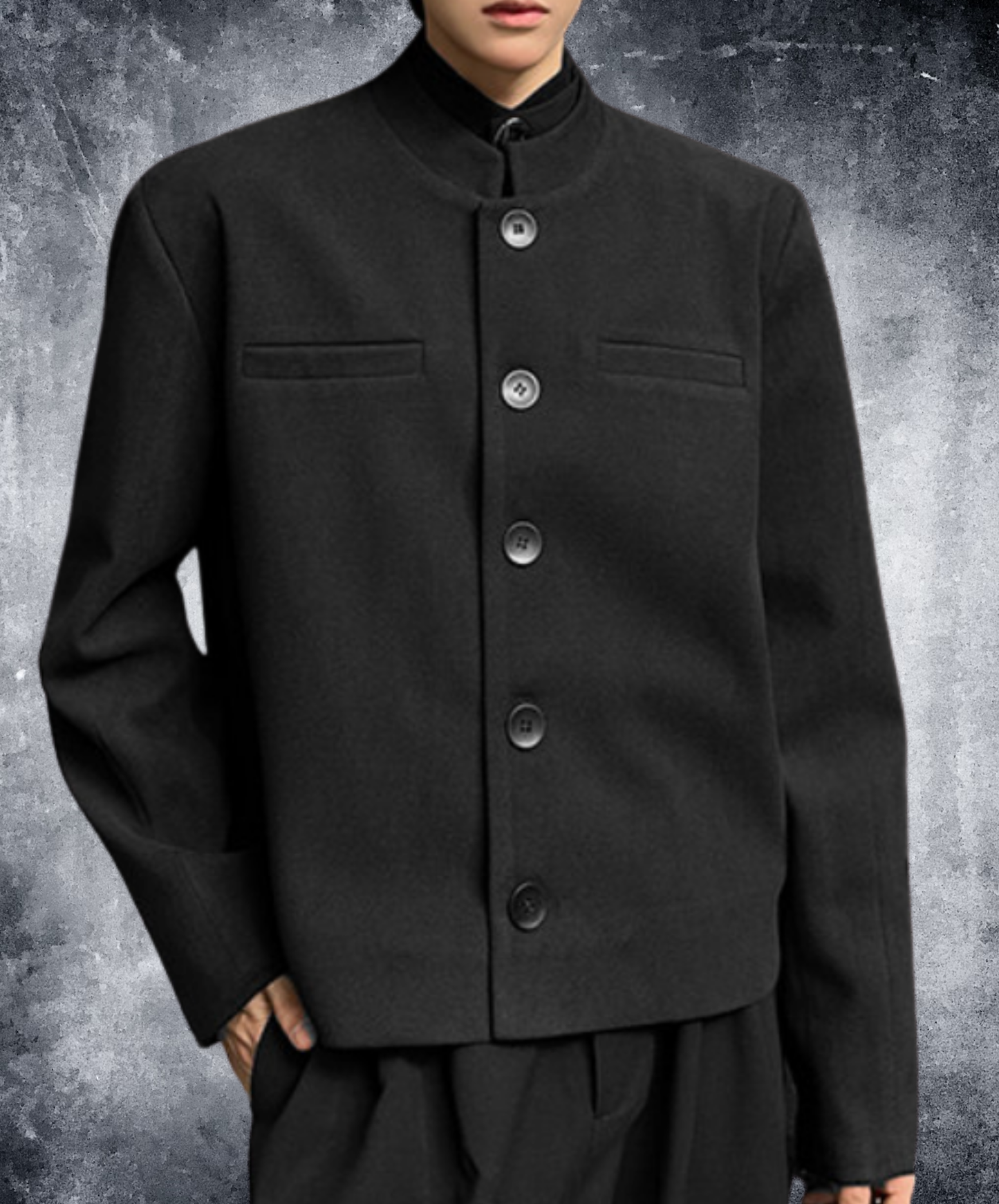 korean retro style stand collar jacket EN2684