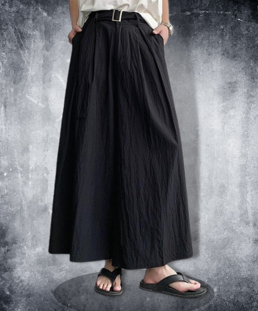 dark wide leg hakama pants EN1041