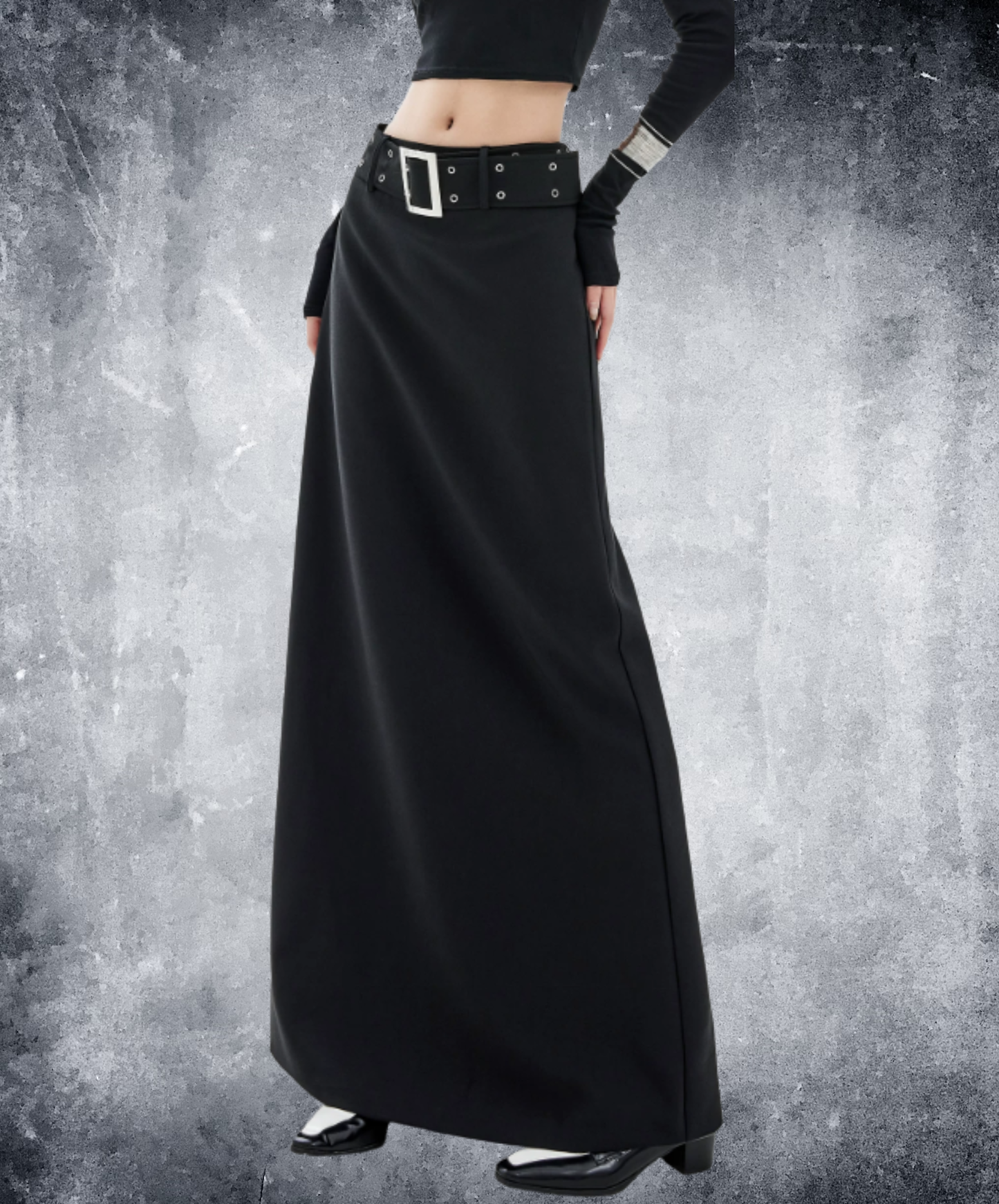 waist-defining grommet belt skirt EN3147