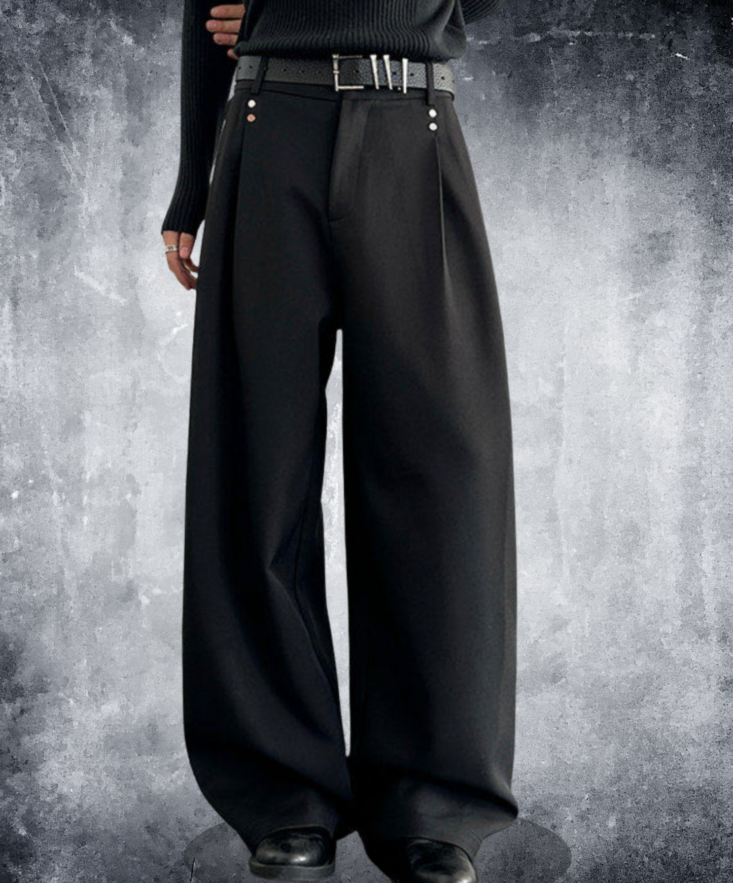 thick drape rivet wide pants EN2651