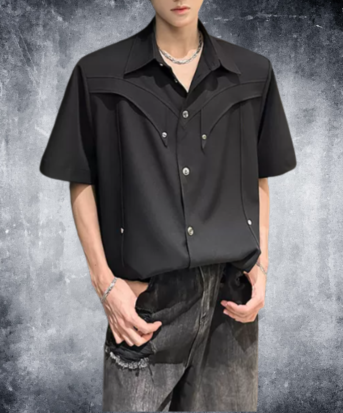 metal parts decoration shirt EN2888
