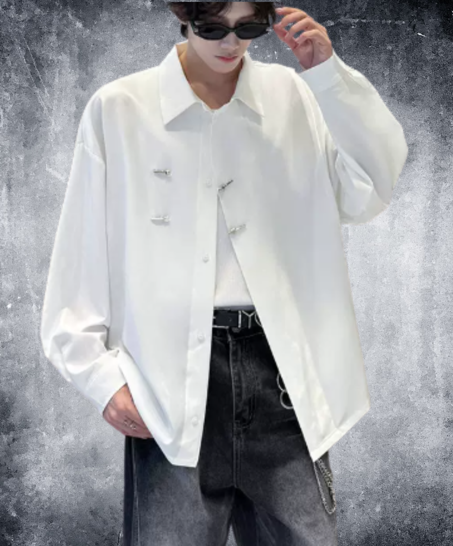 retro chinese-style metal button shirt EN3127