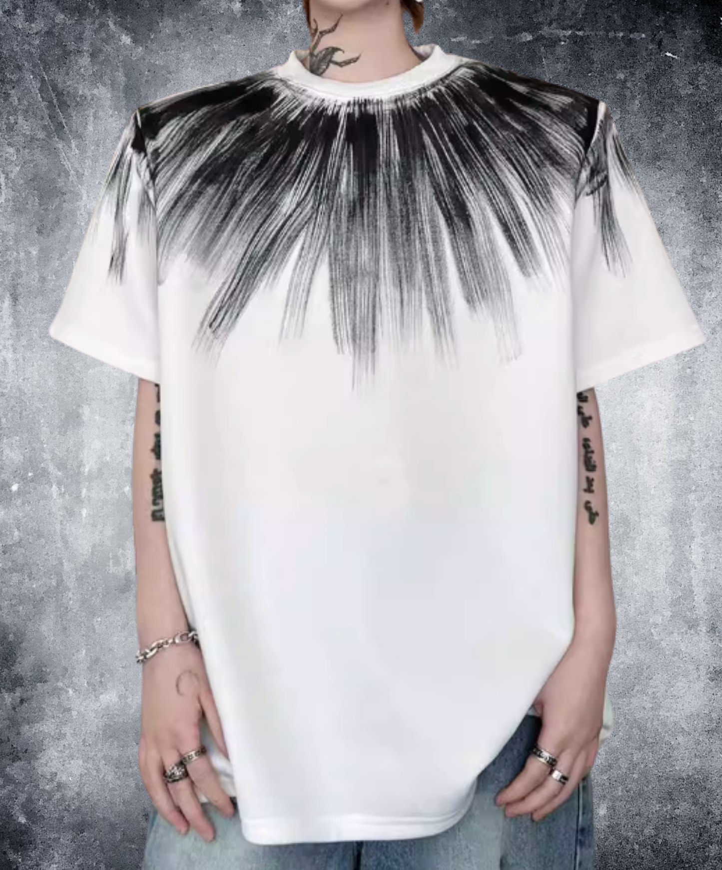 radial pattern short sleeves t-shirt EN2824