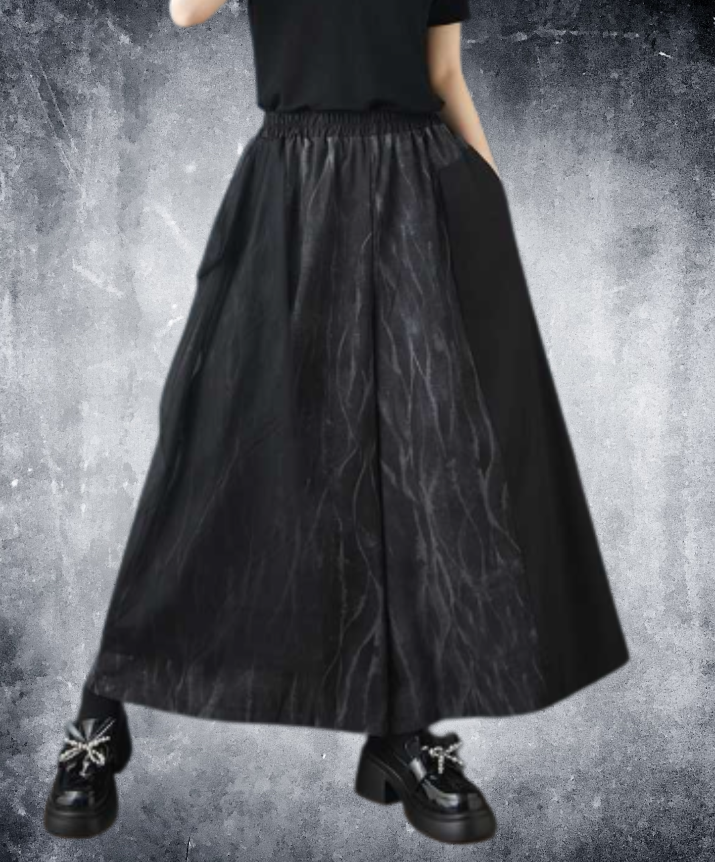 casual mesh patchwork style wide pants EN3053