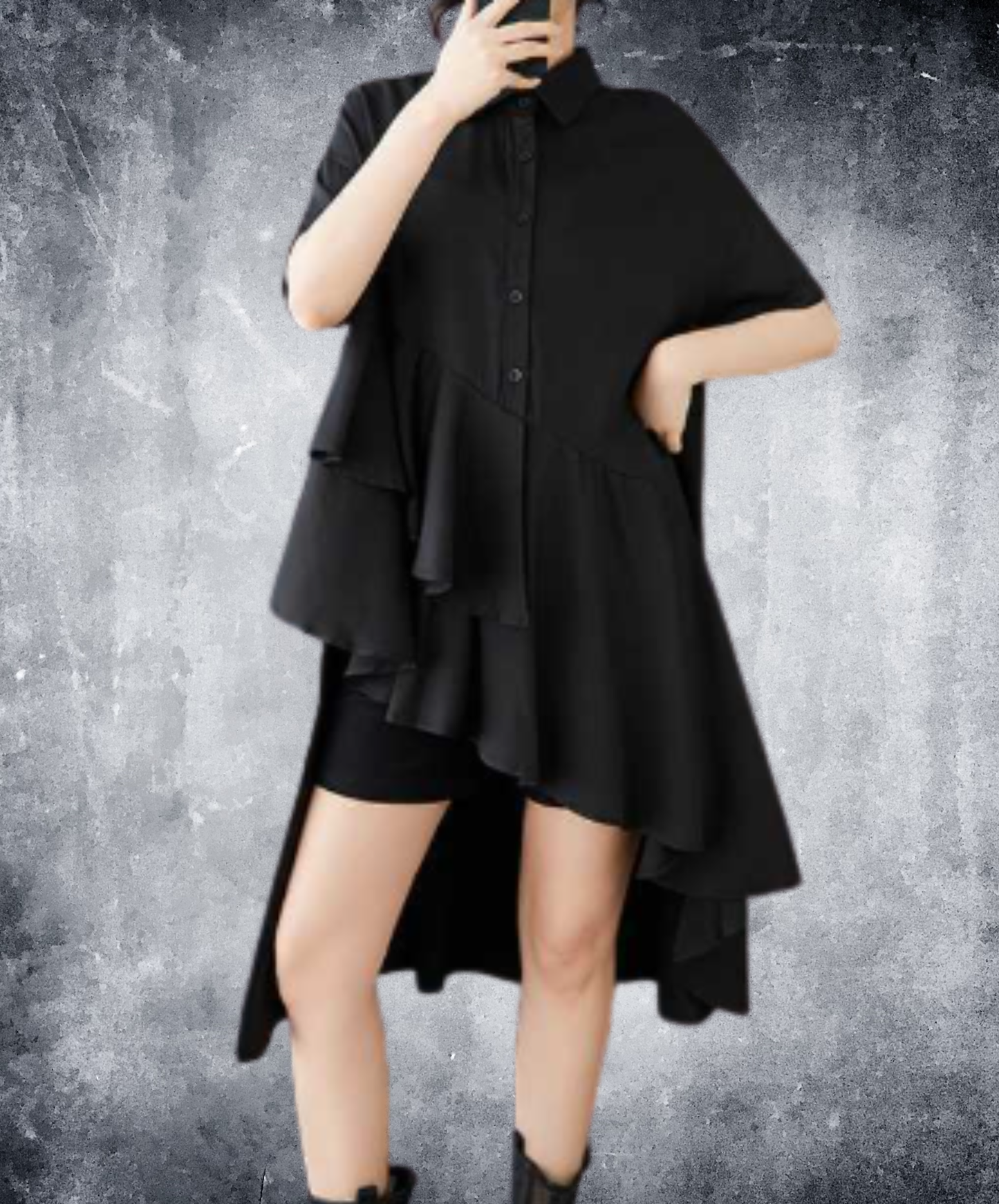 asymmetric tiered design shirt EN3061