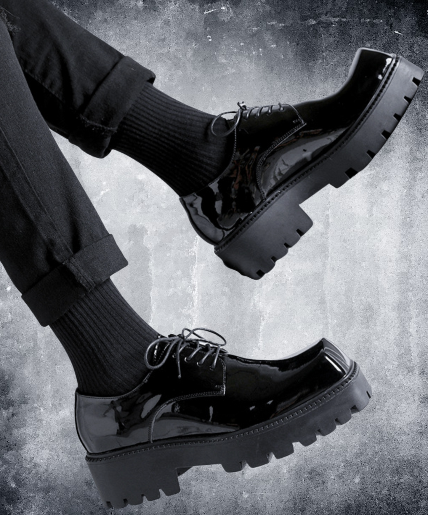 british style platform mid heel shoes EN2498