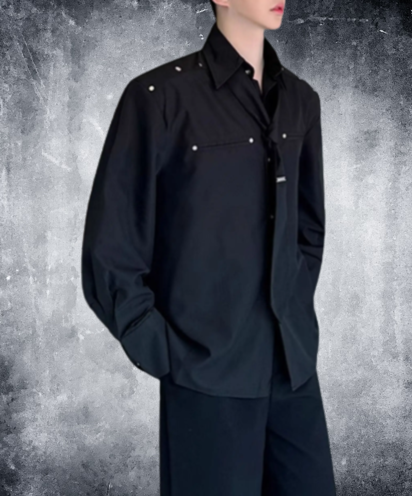 tie with metal rivets shirt EN3025