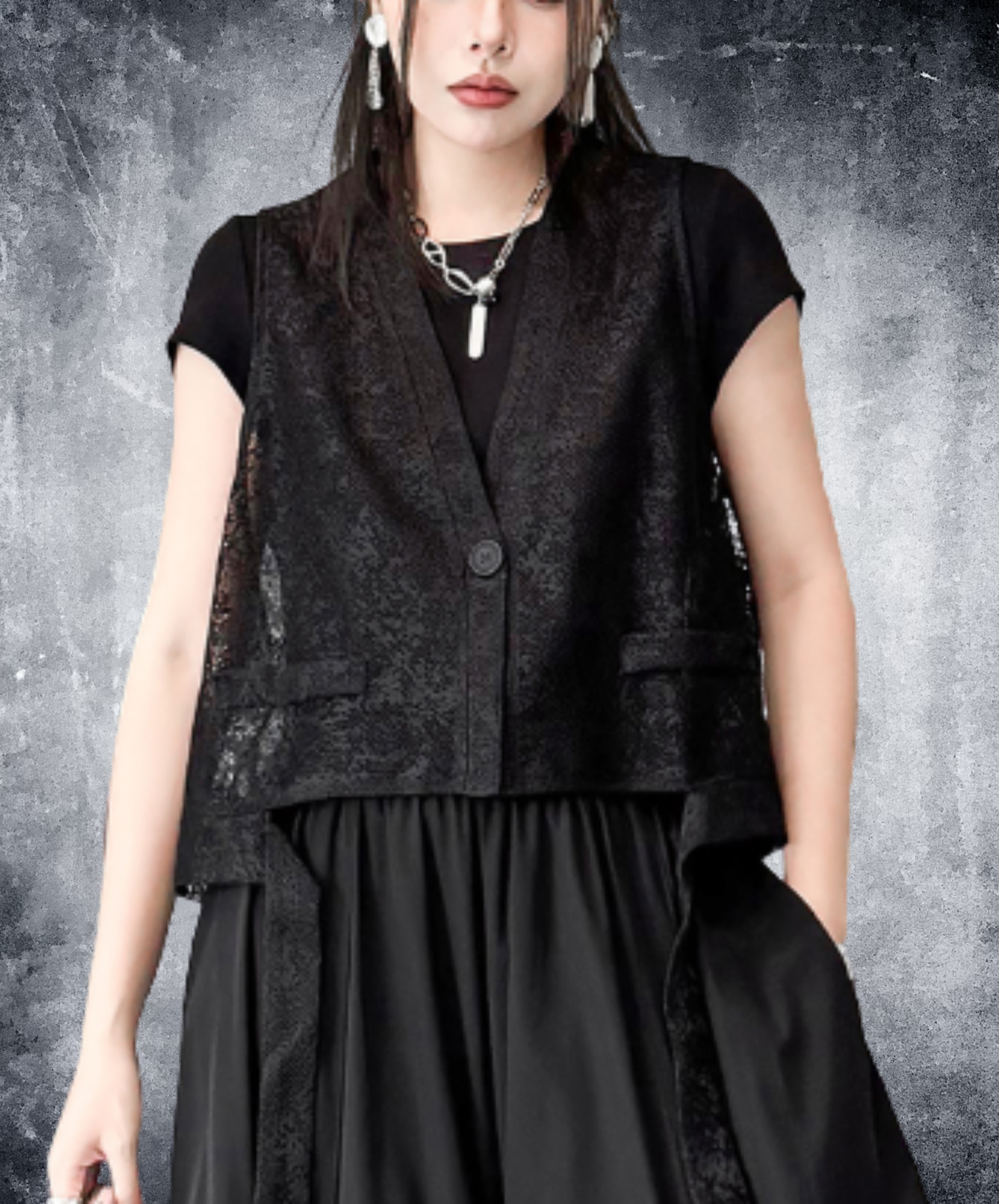 jacquard mesh vest EN2942