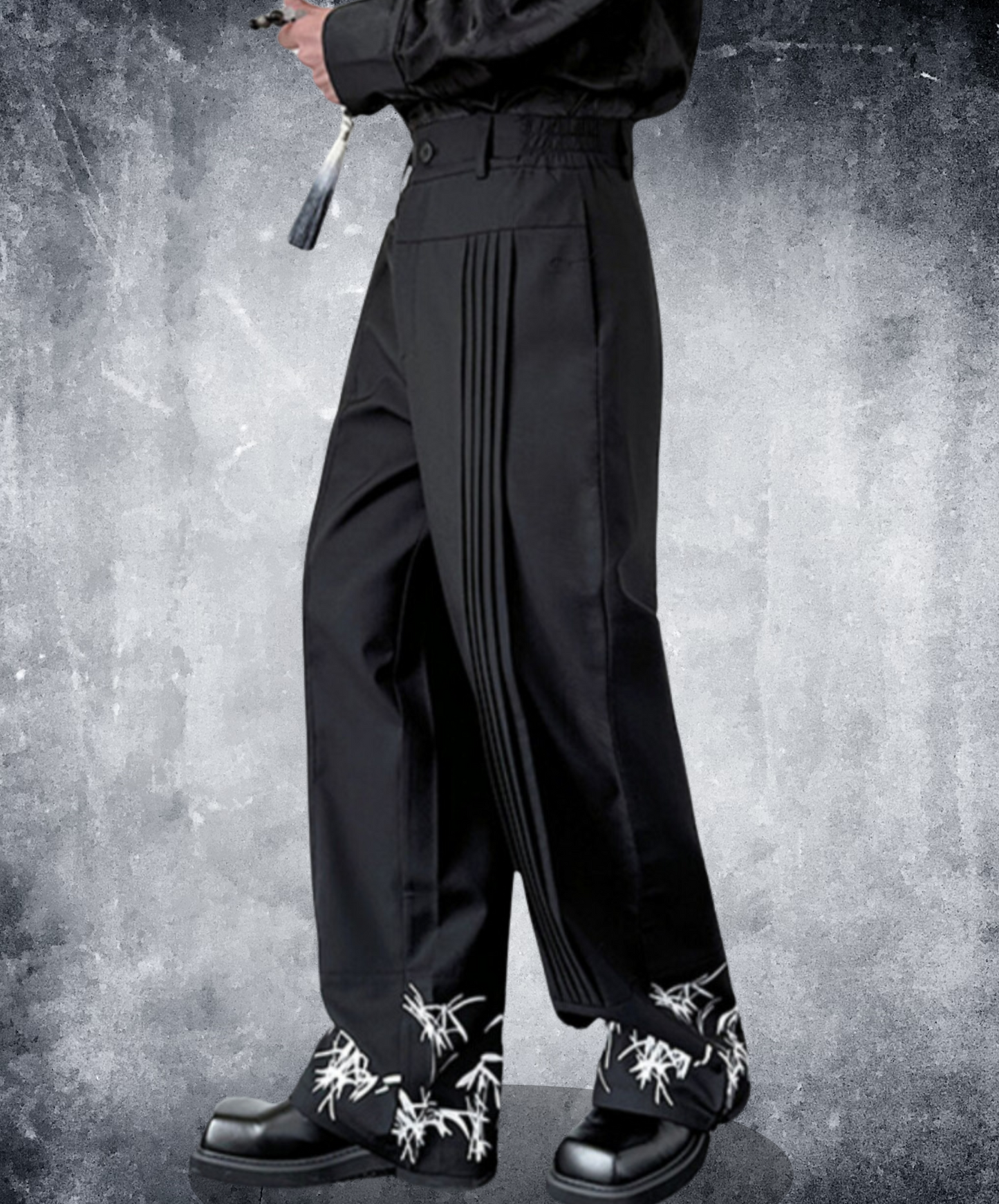 center press pleat design bamboo pants EN1632