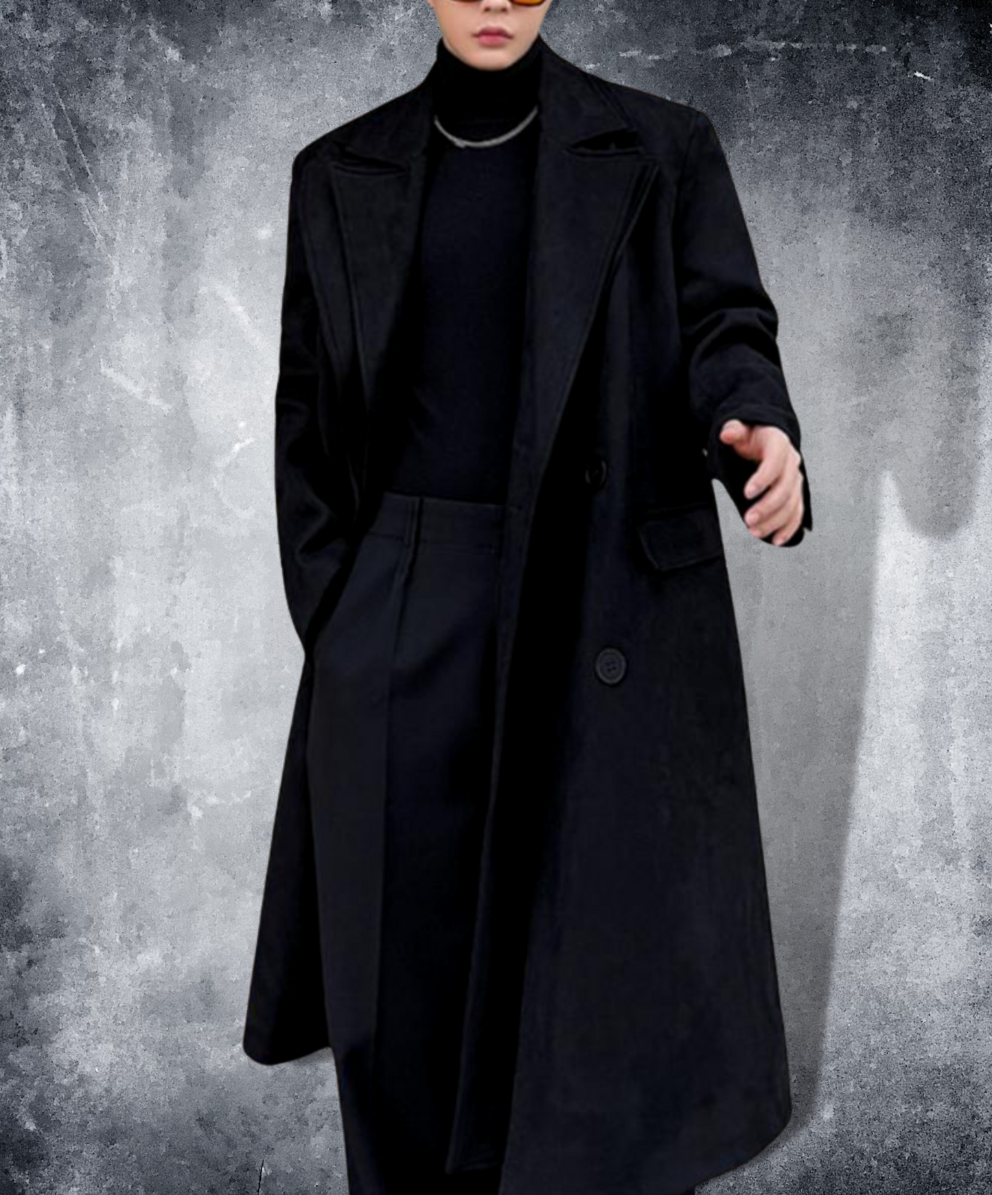 korean style double collar design coat EN1415