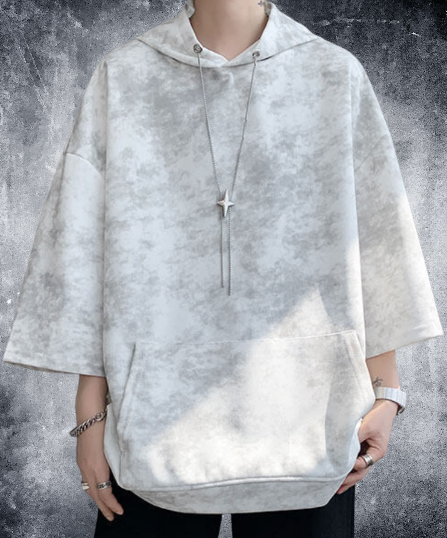 star motif neck strap hoodie EN2845