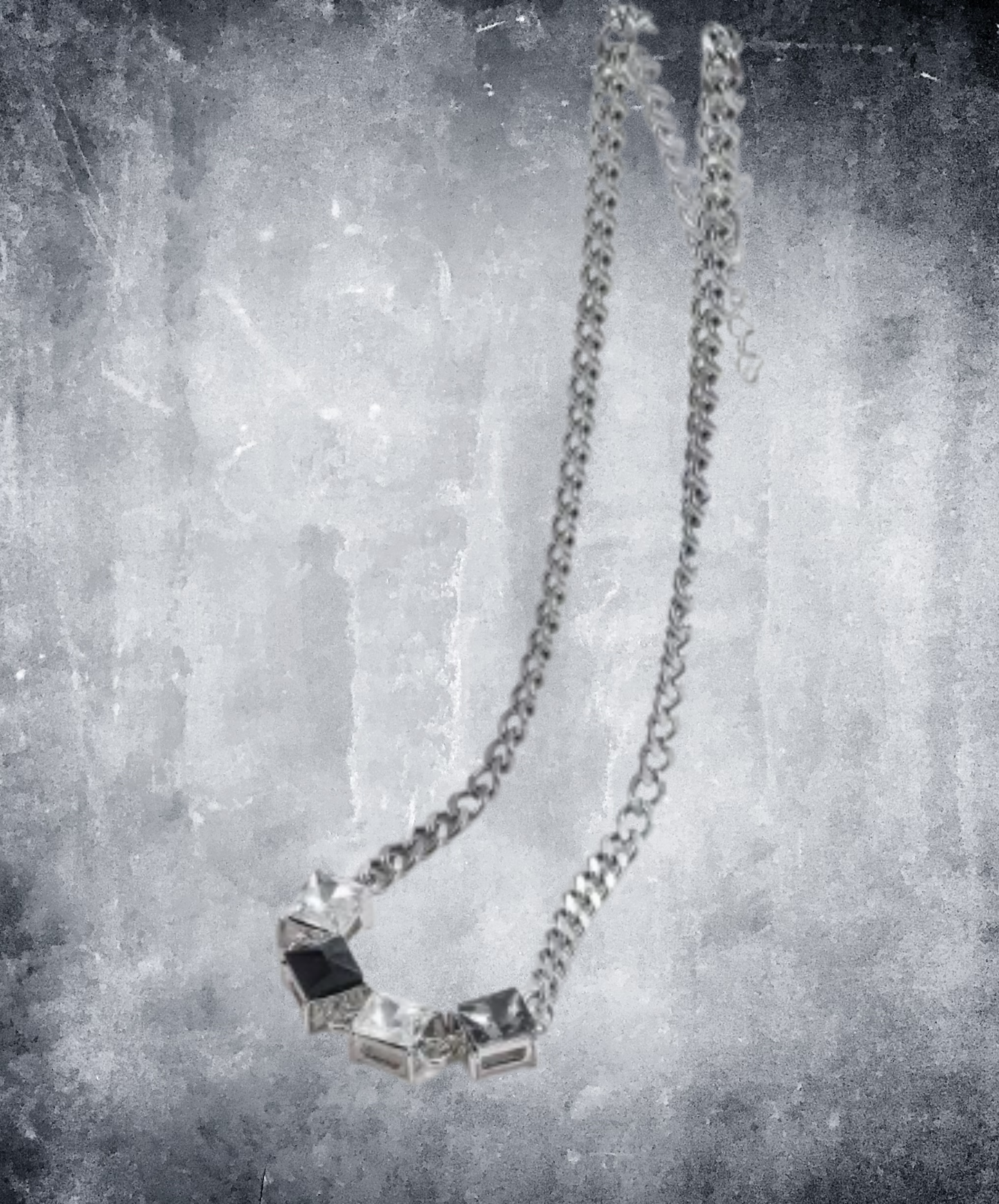 square quartz crystal necklace EN3038