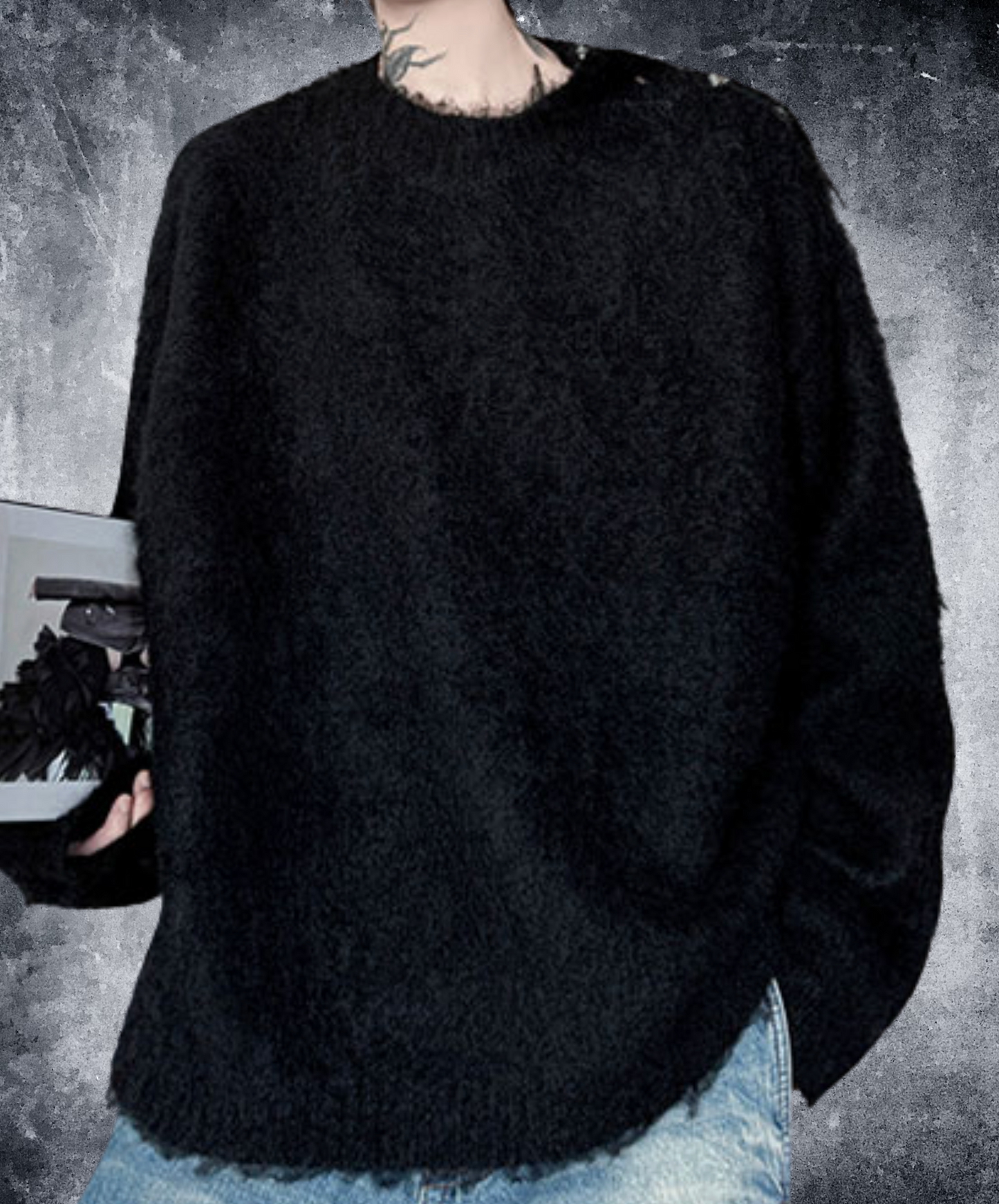 brushed knit pullover sweater EN2458