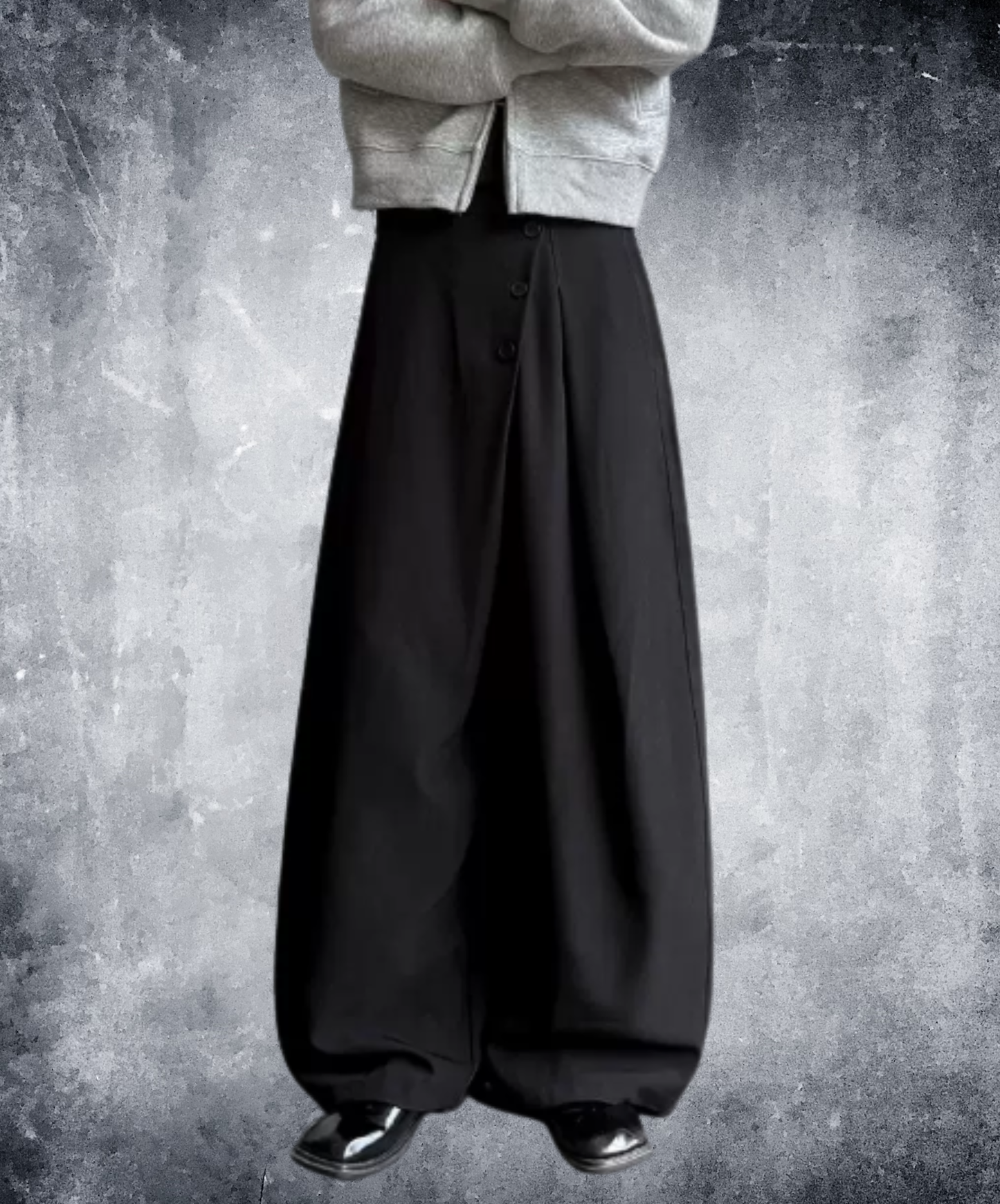 button-down design wide pants EN3065