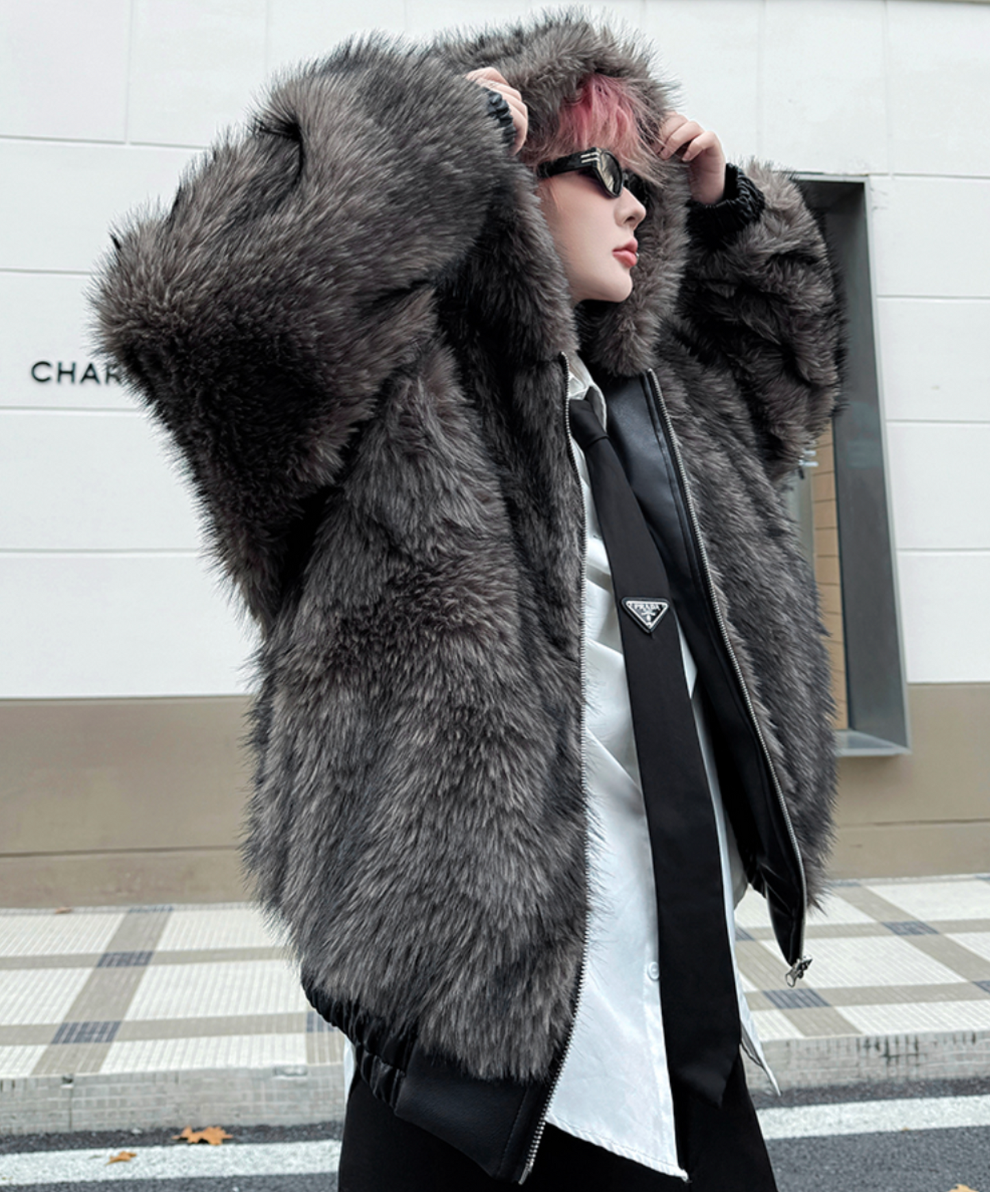 reversible faux fur jacket EN2603