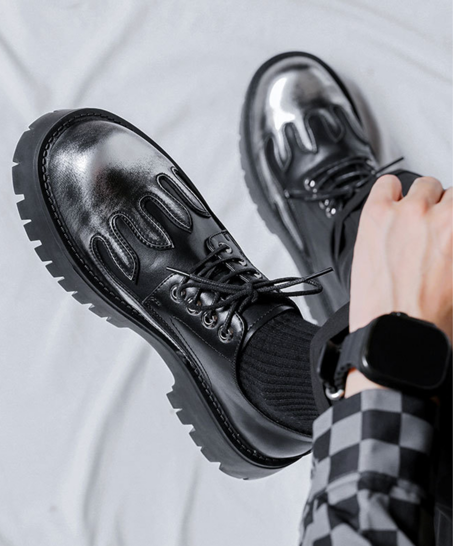 heat haze design lace-up shoes EN2379