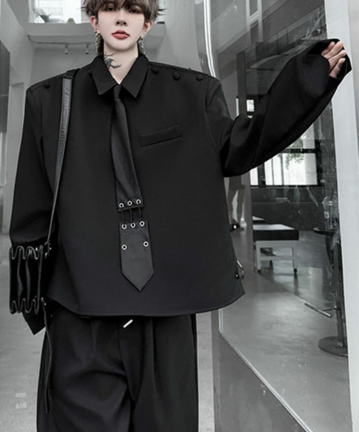 dark special design tie included shirt EN2382