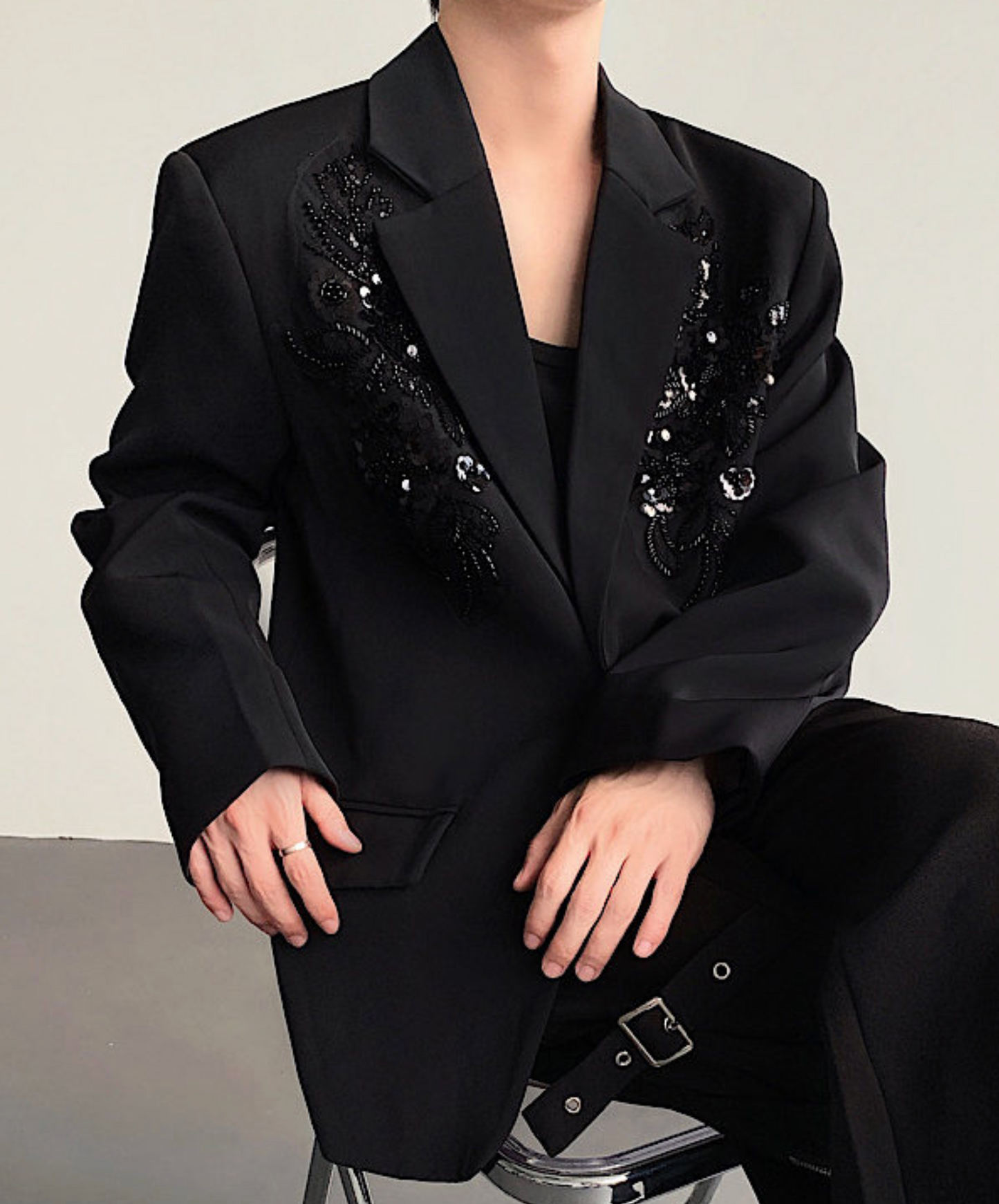 sequin 3d flower embroidery jacket EN2519