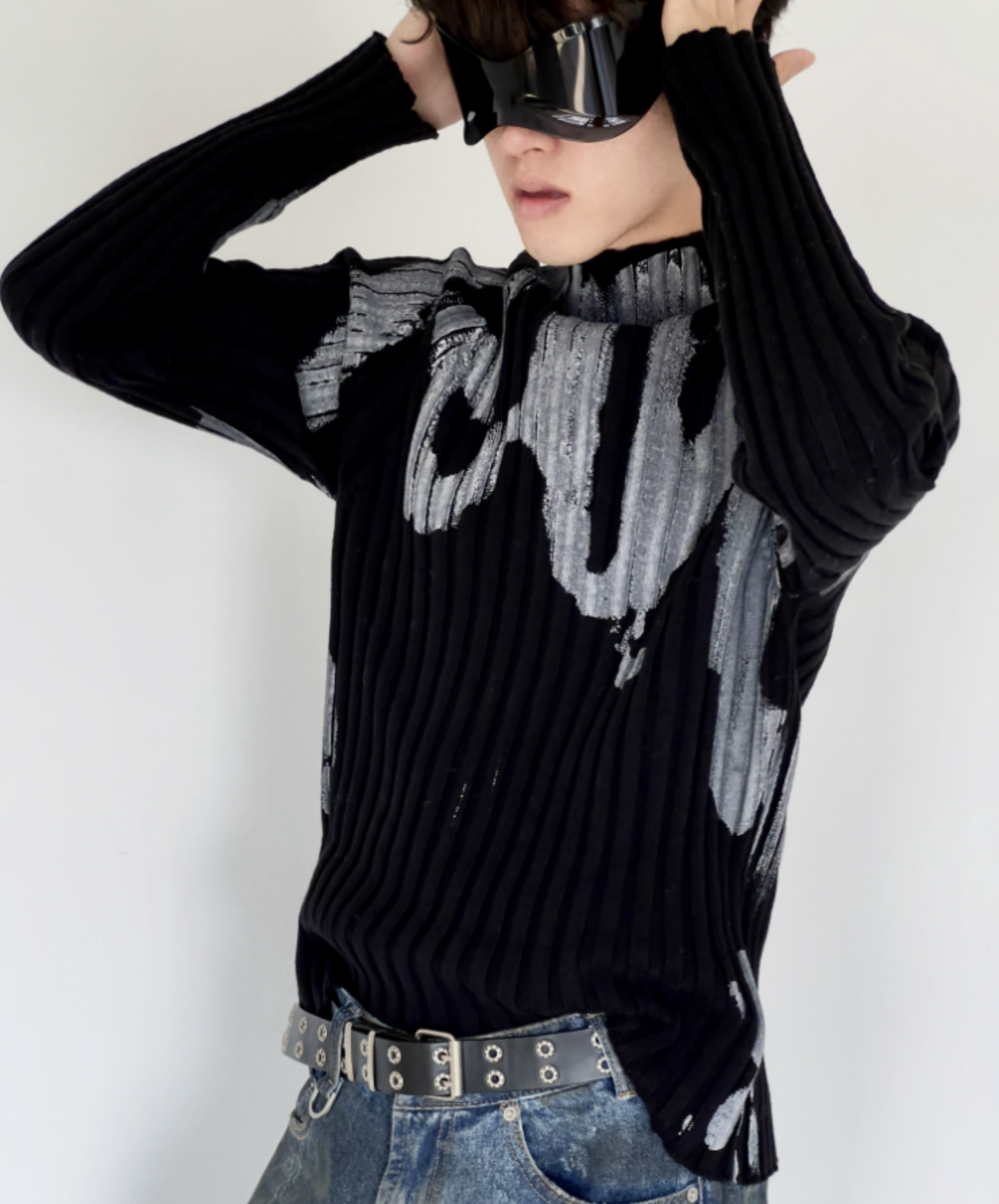 slim fit monotone gradation sweater EN2517