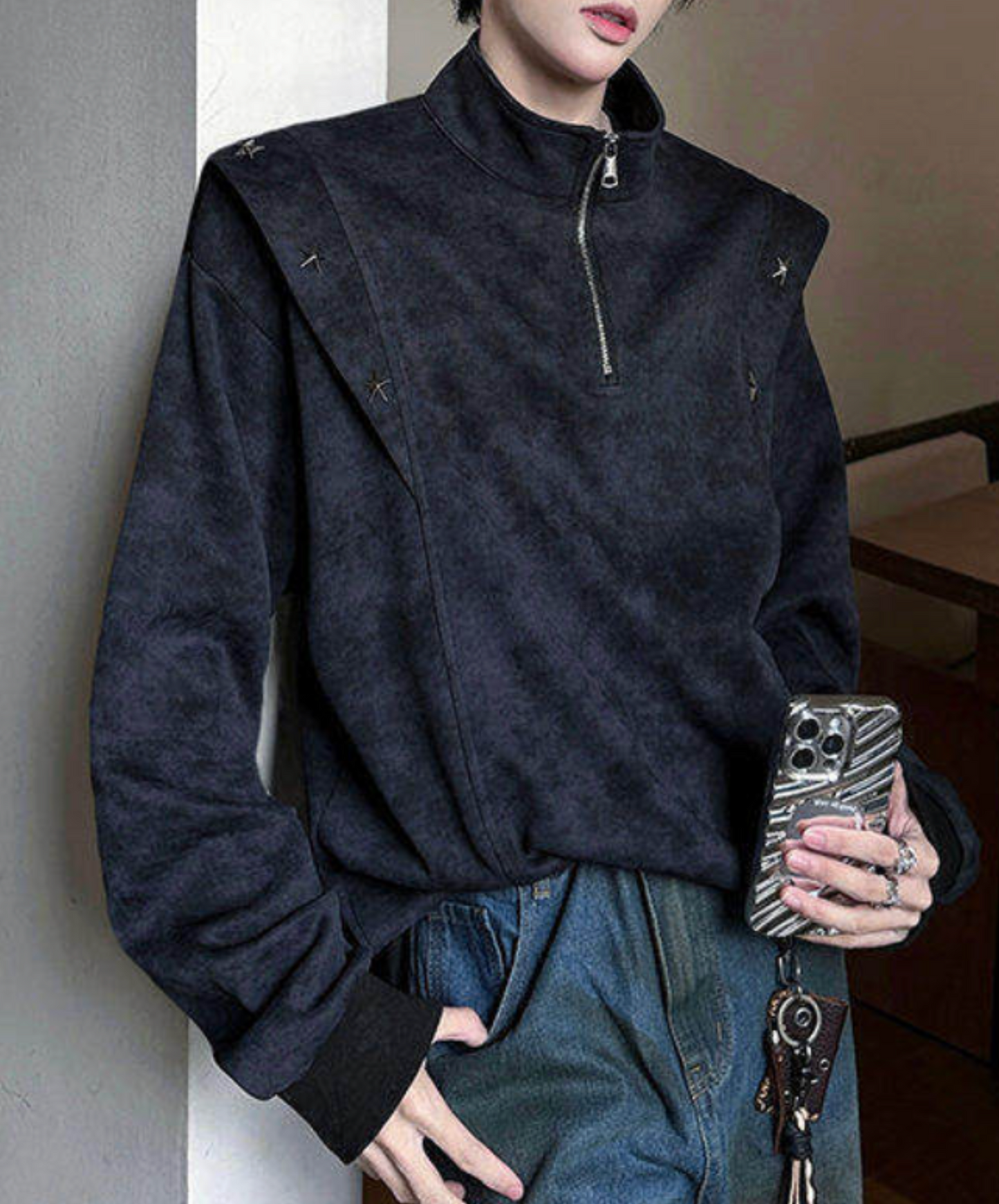 retro tie-dye half zip sweatshirt EN2653