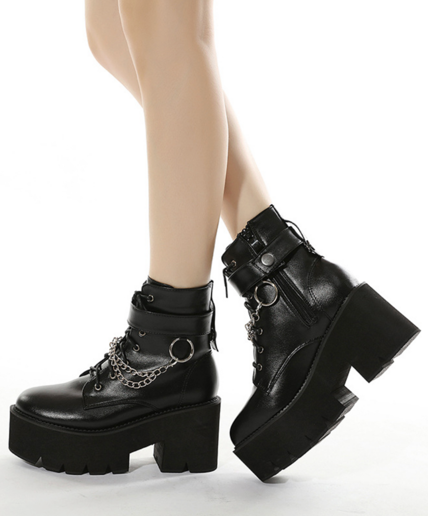 ring chain waterproof platform boots EN2608