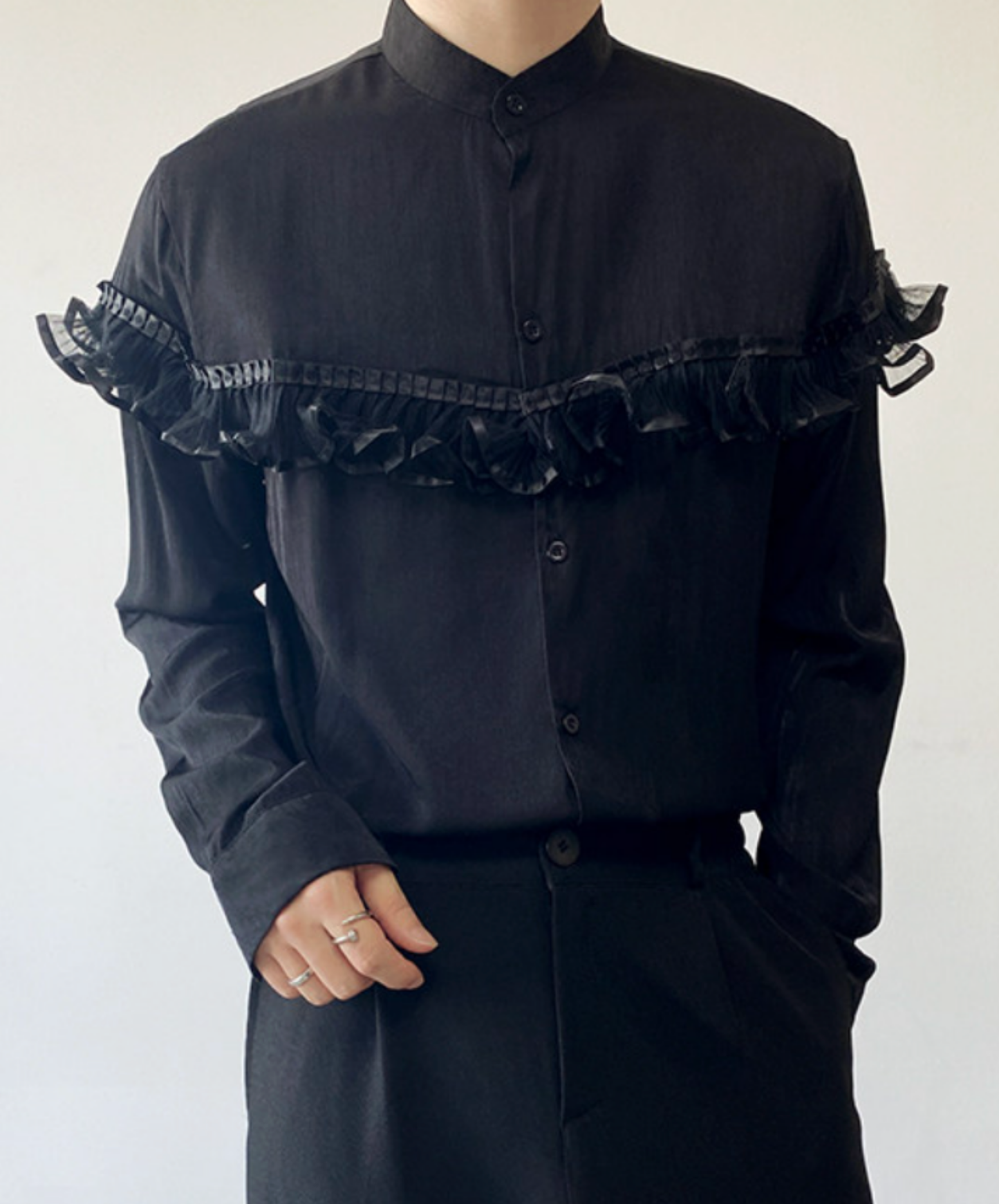 royal style lace trim shirt EN2671