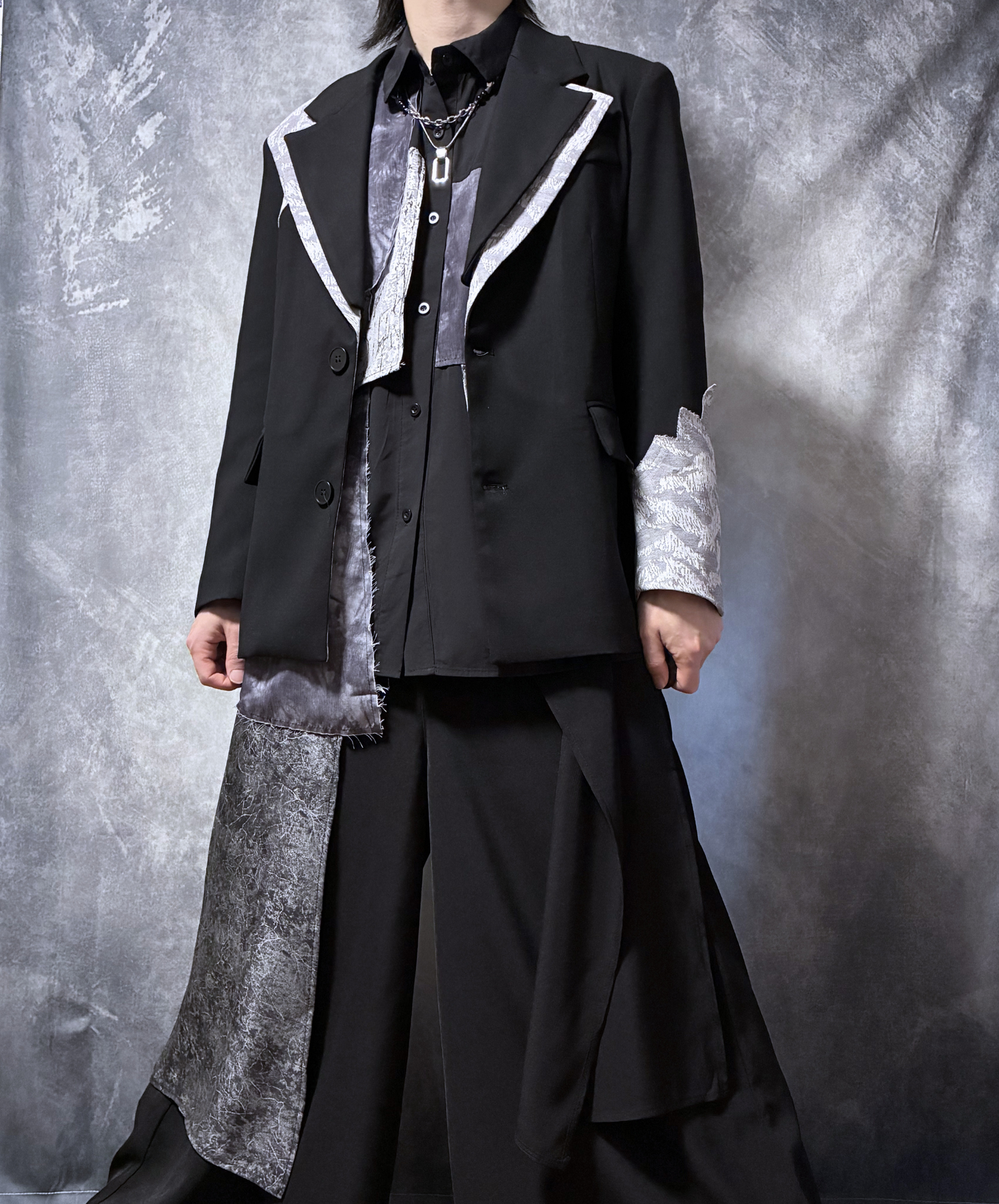 【style95】dark mode outfit set EN2869（jacket + shirt + pants set）