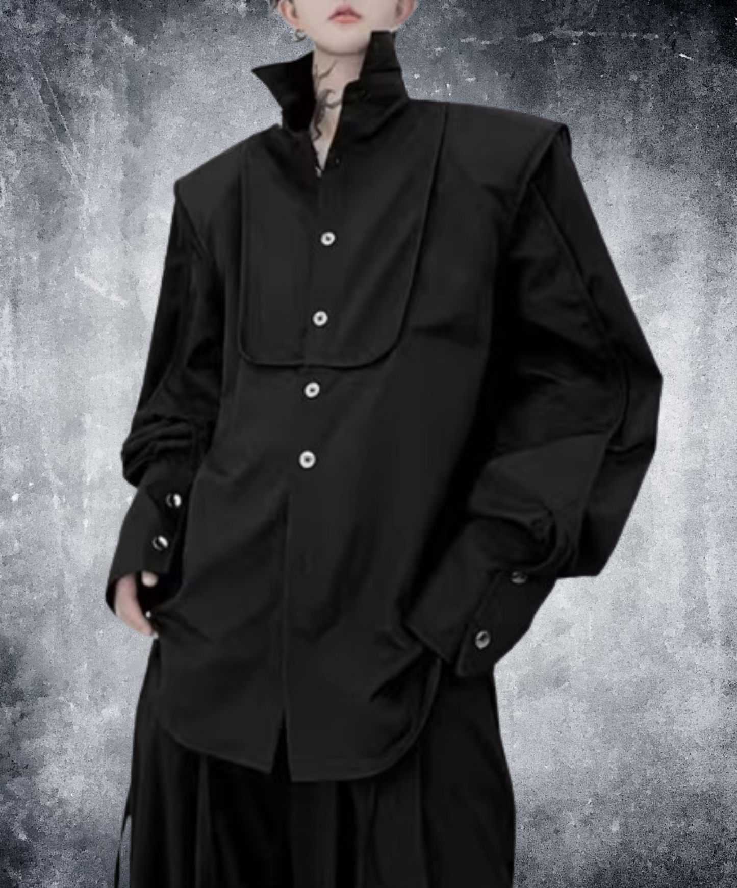 【style54】dark mode outfit set EN1851（jacket + shirt + pants set）