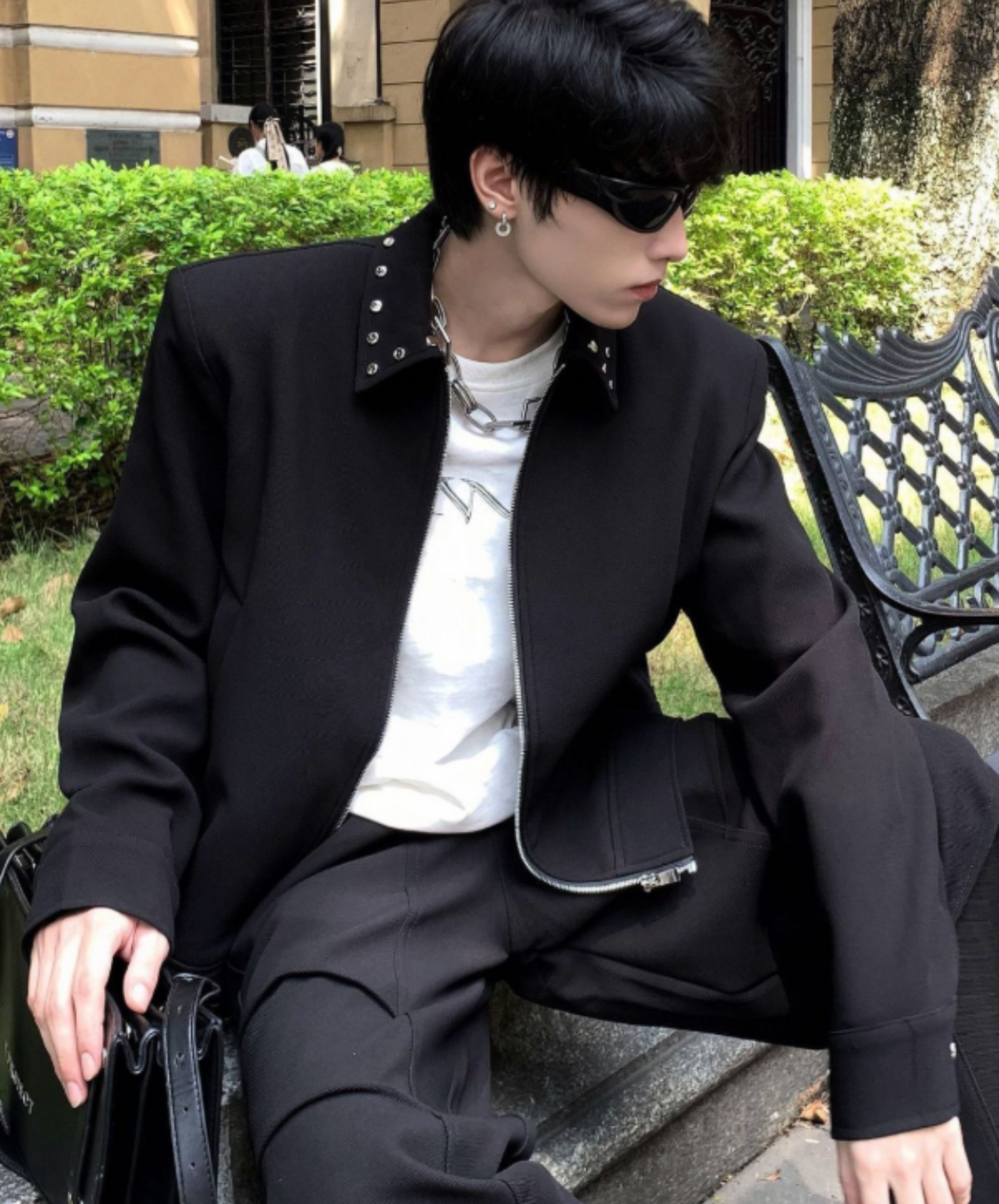 rivet decorative collar jacket EN2441