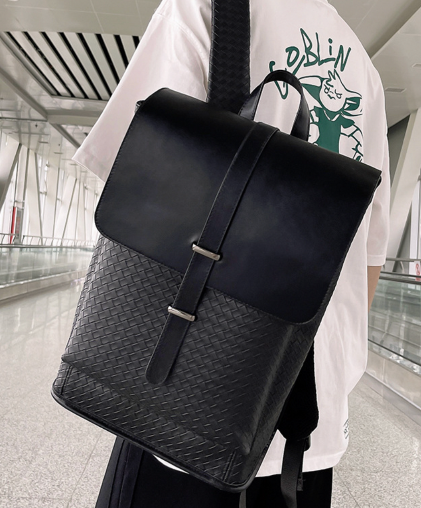 casual knit design square backpack bag EN2105