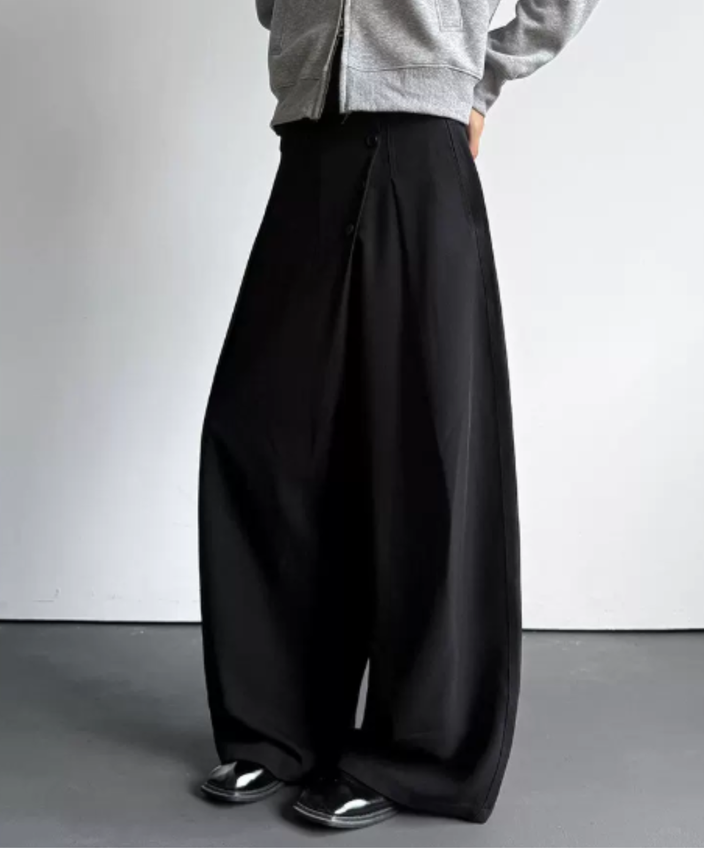 button-down design wide pants EN3065