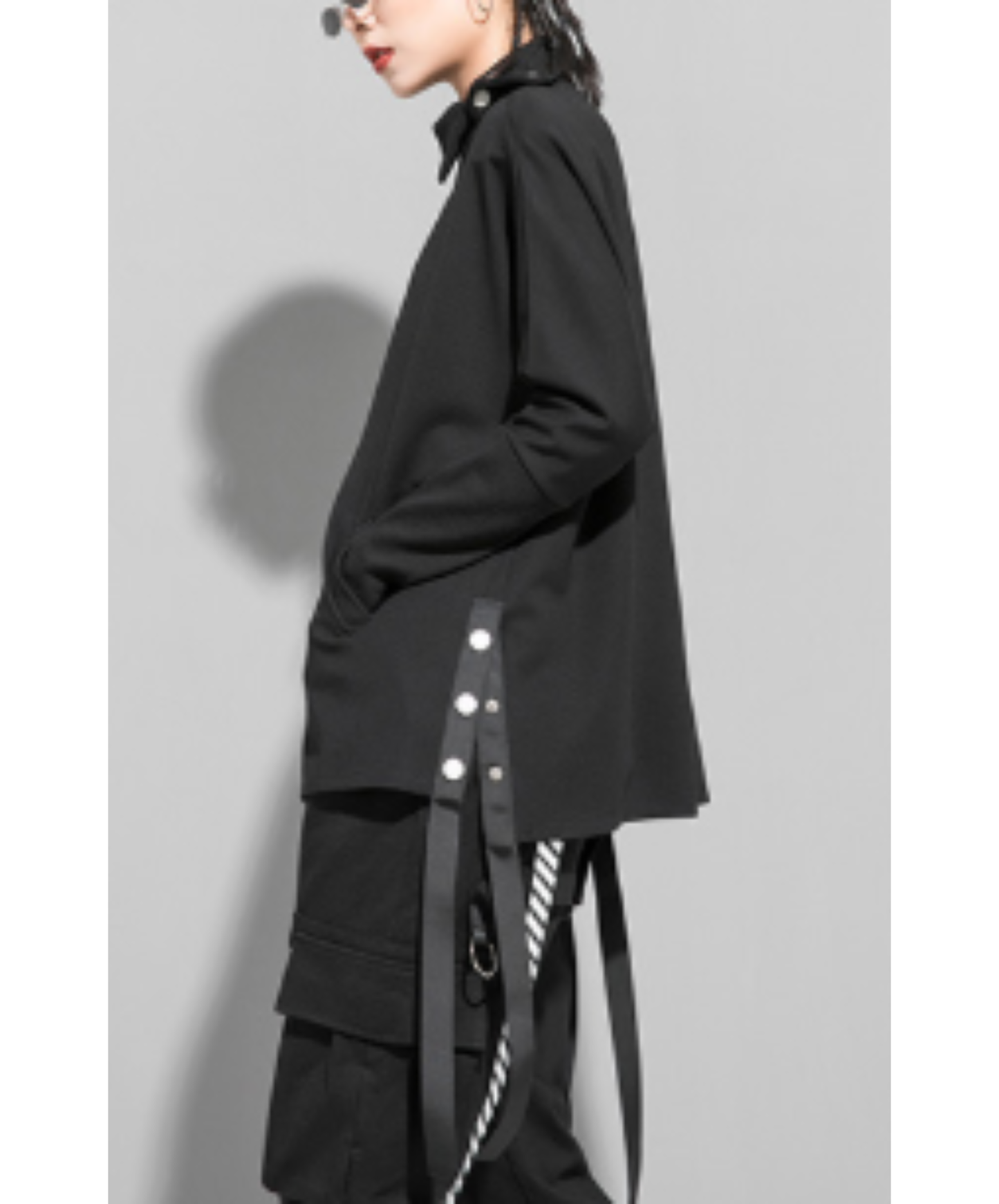 button-detail turtleneck sweatshirt EN3119