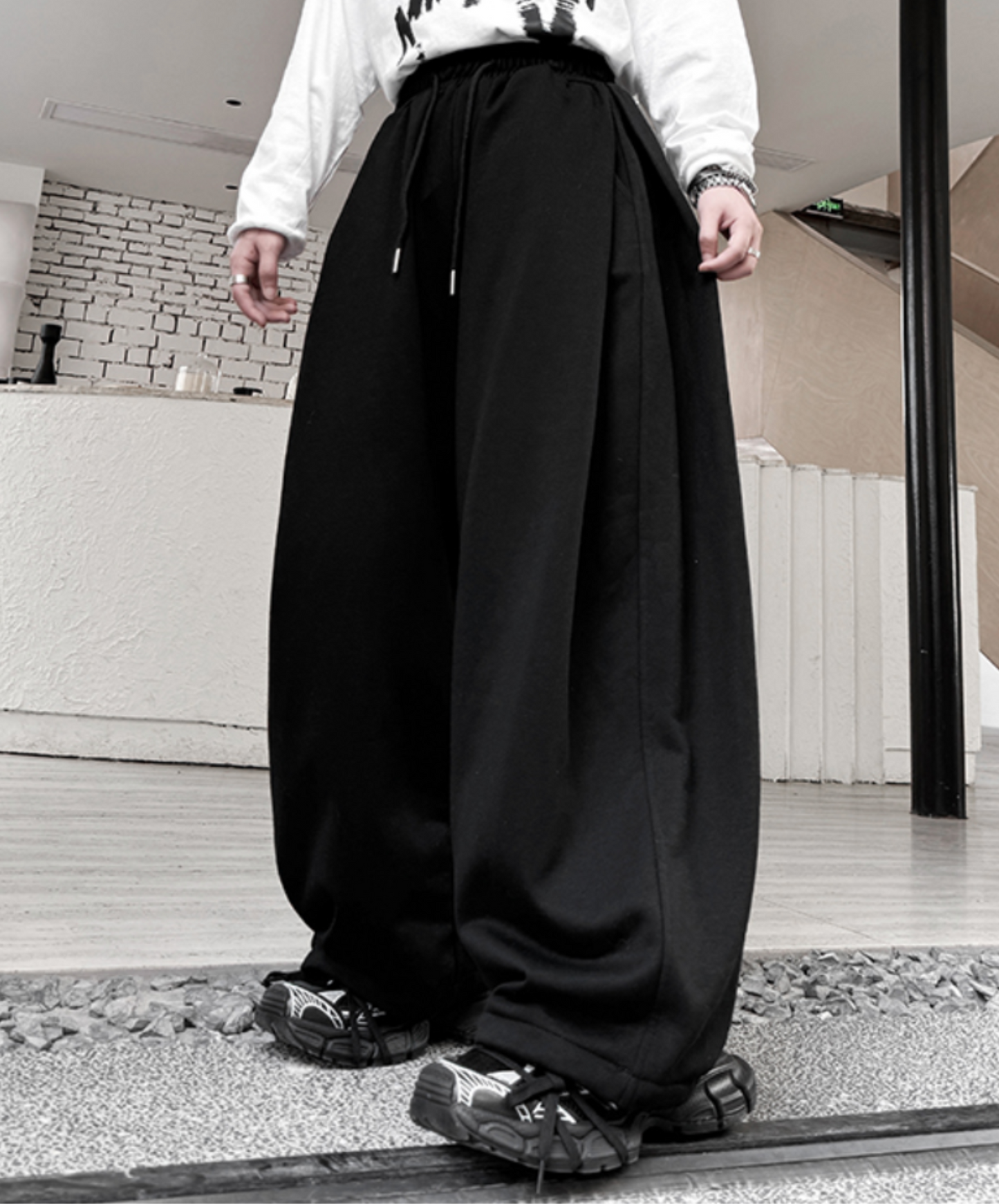 casual volume silhouette sweatshirt wide pants EN2101