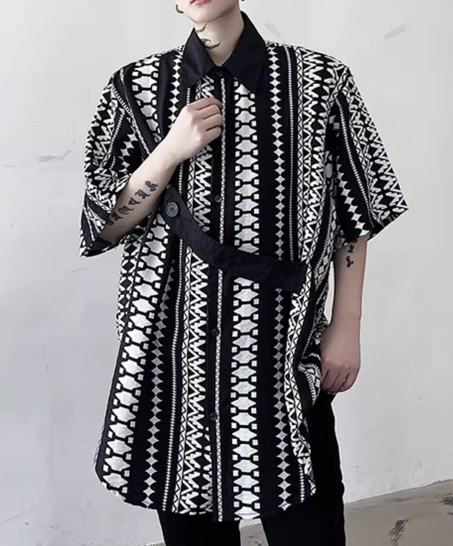 ethnic-like patterns stripe shirt EN2815