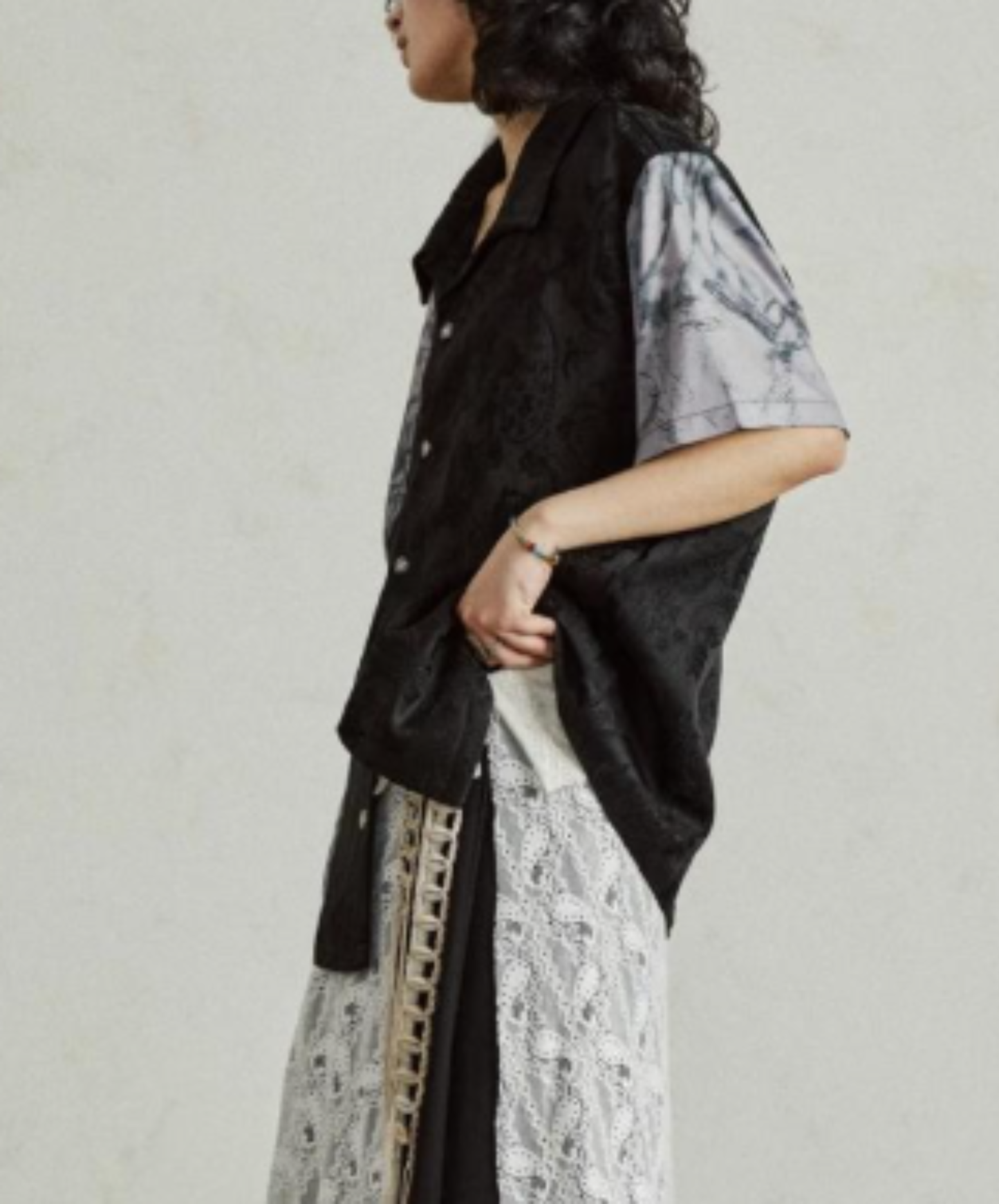 jacquard patchwork marble pattern shirt EN2924