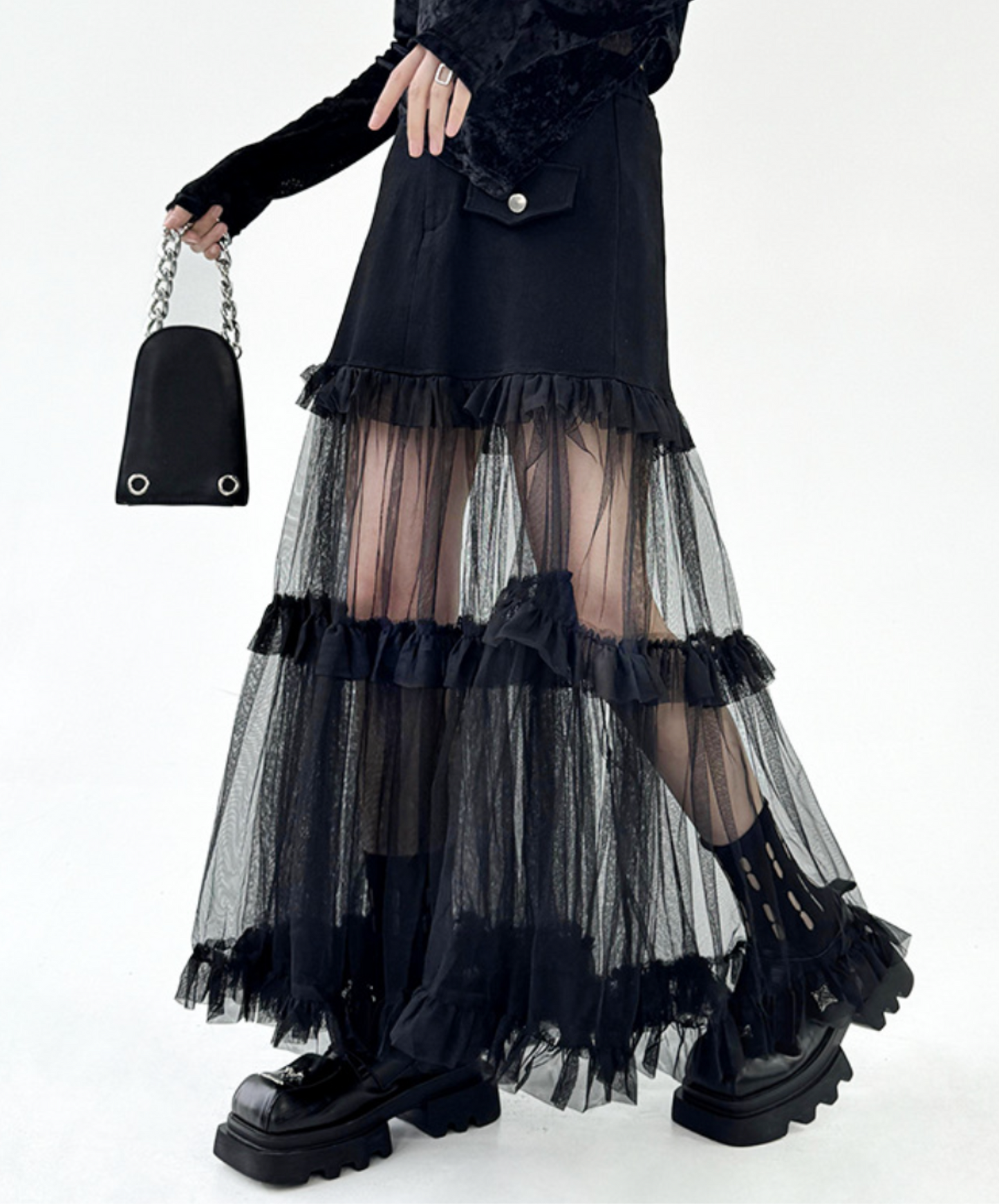 tulle tiered frills skirt EN2306