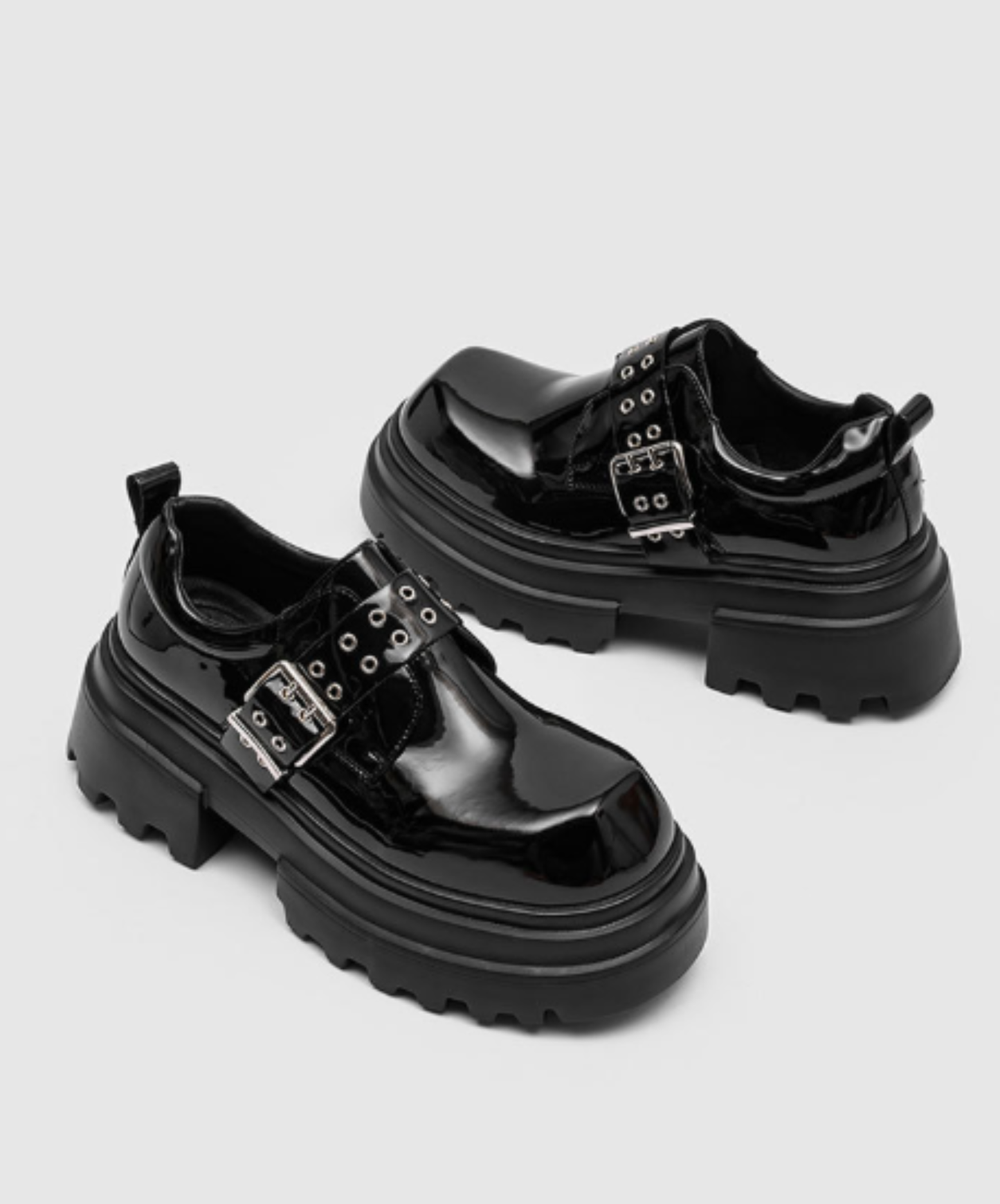 square-toe with belt detail shoes EN3029