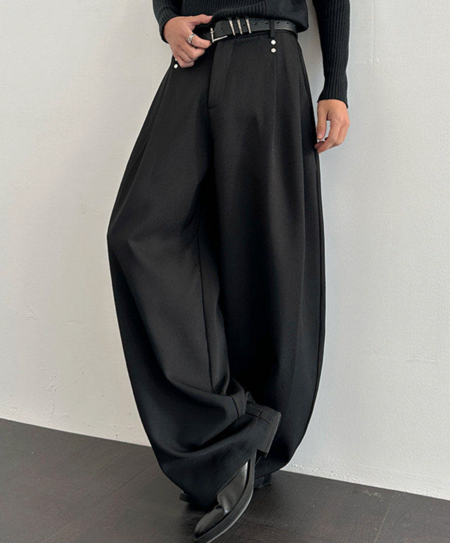 thick drape rivet wide pants EN2651