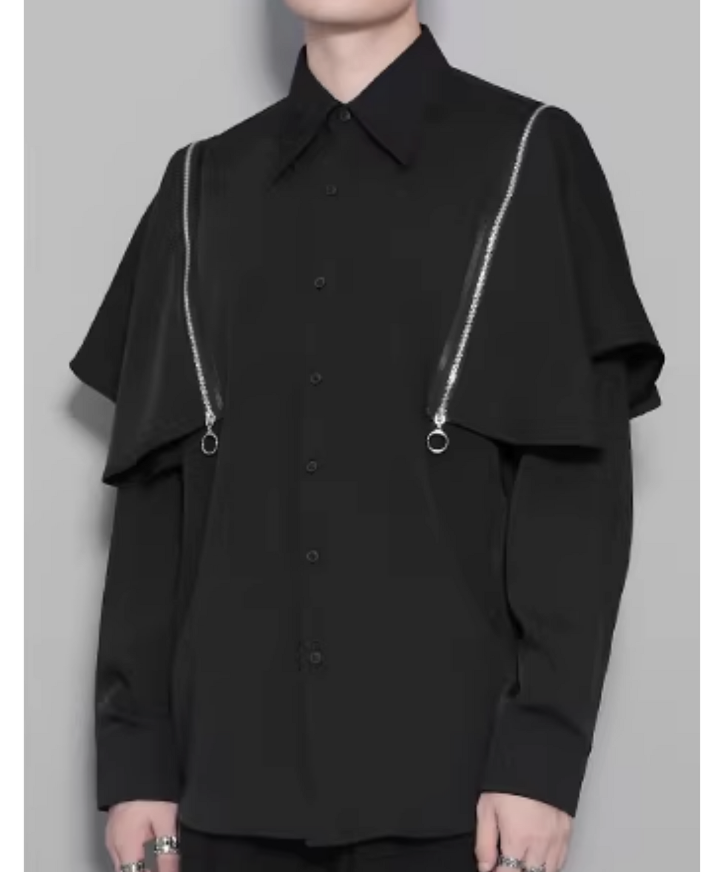dark detachable zippered two-piece shirt EN2830