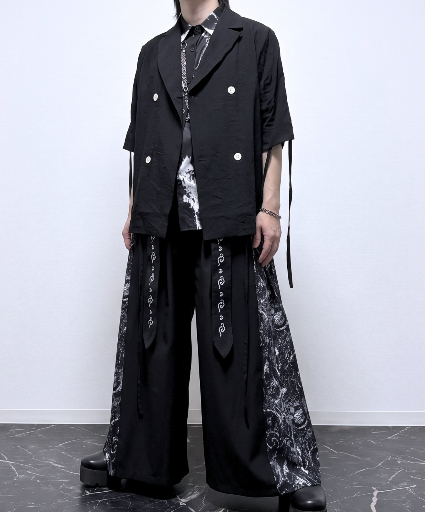 【style107】dark mode outfit set EN3136（jacket + shirt + pants set）